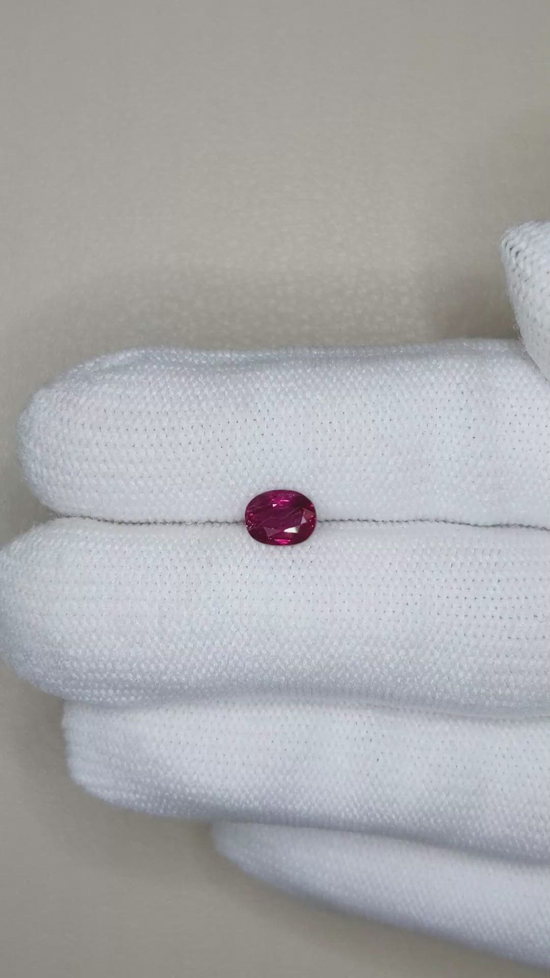 0.84 Ct. Ruby from Thailand Size Video