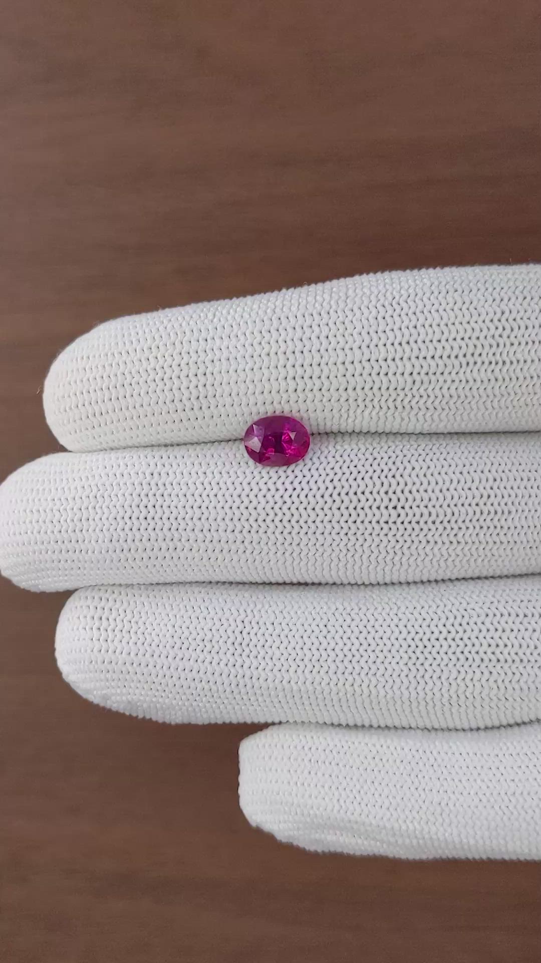1.65 Ct. Pinkish Red Ruby from Madagascar Size Video