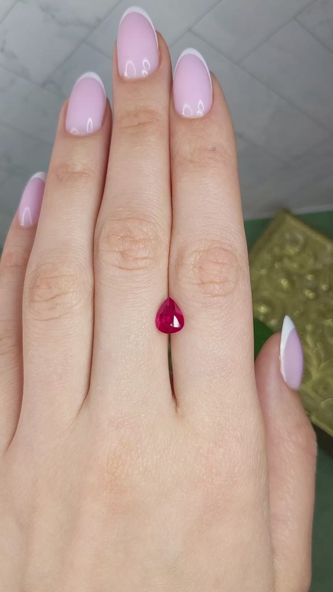 2.02 Ct. Pinkish Red Ruby from Burma (Myanmar) Size Video