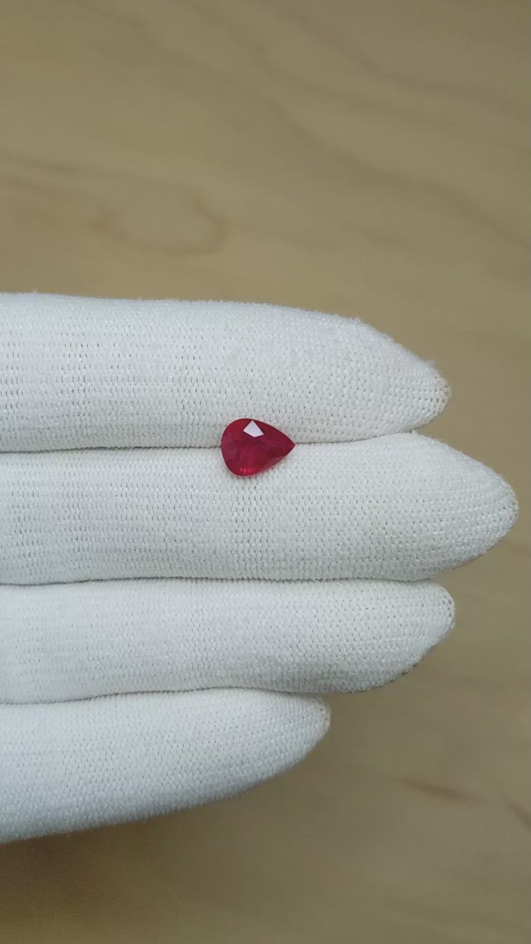 2.02 Ct. Pinkish Red Ruby from Burma (Myanmar) Size Video