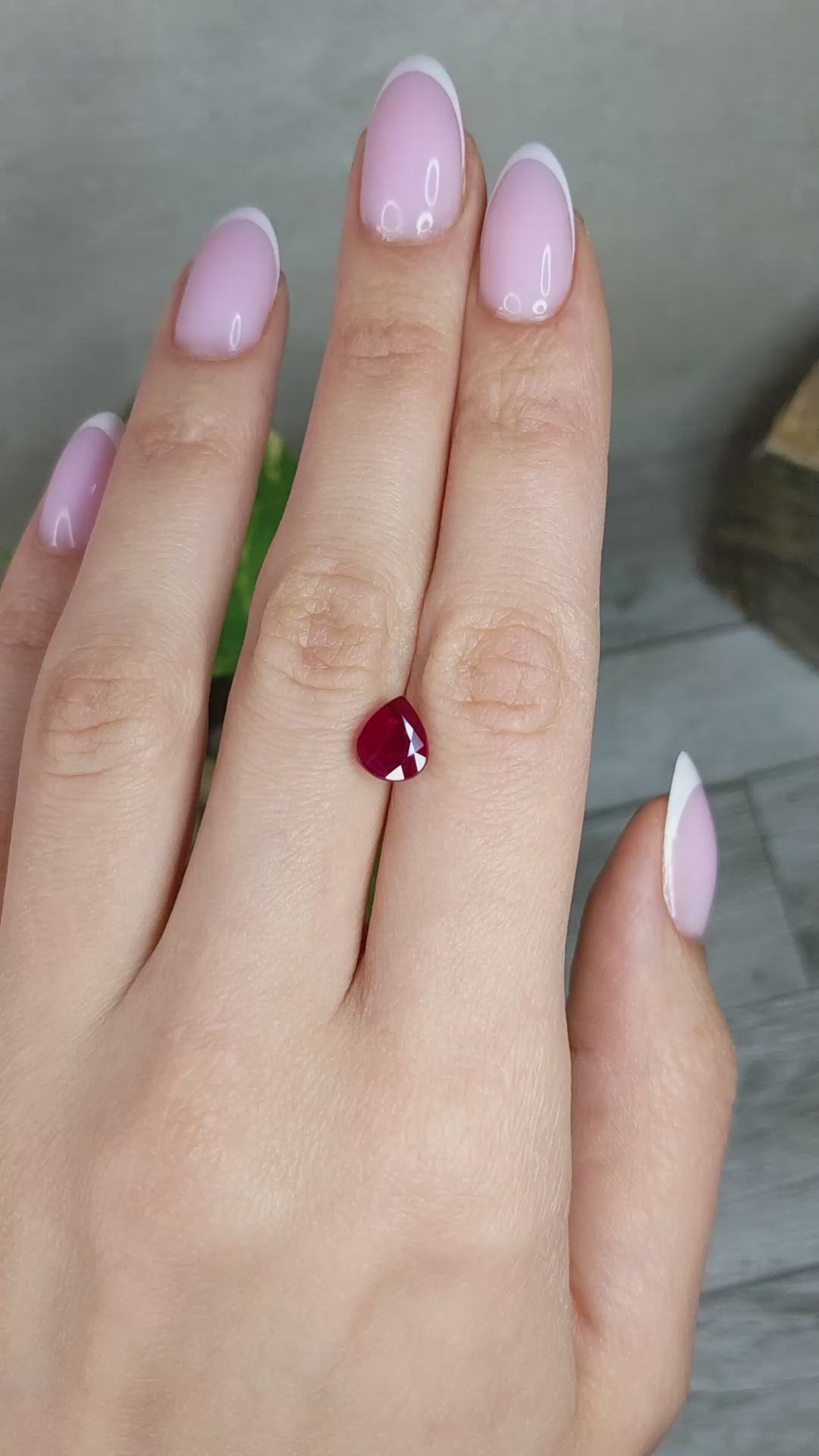 2.00 Ct. Purplish Red Ruby from Burma (Myanmar) Size Video
