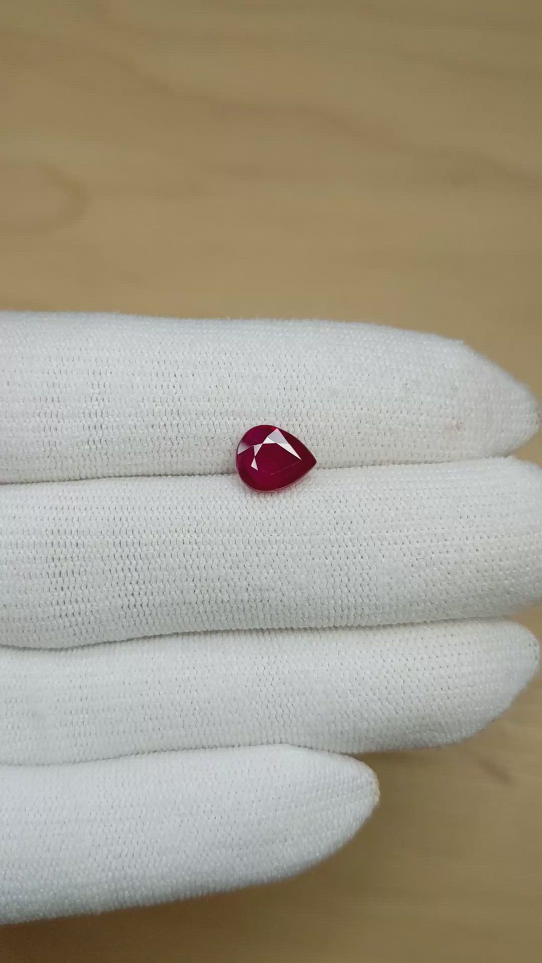 2.00 Ct. Purplish Red Ruby from Burma (Myanmar) Size Video
