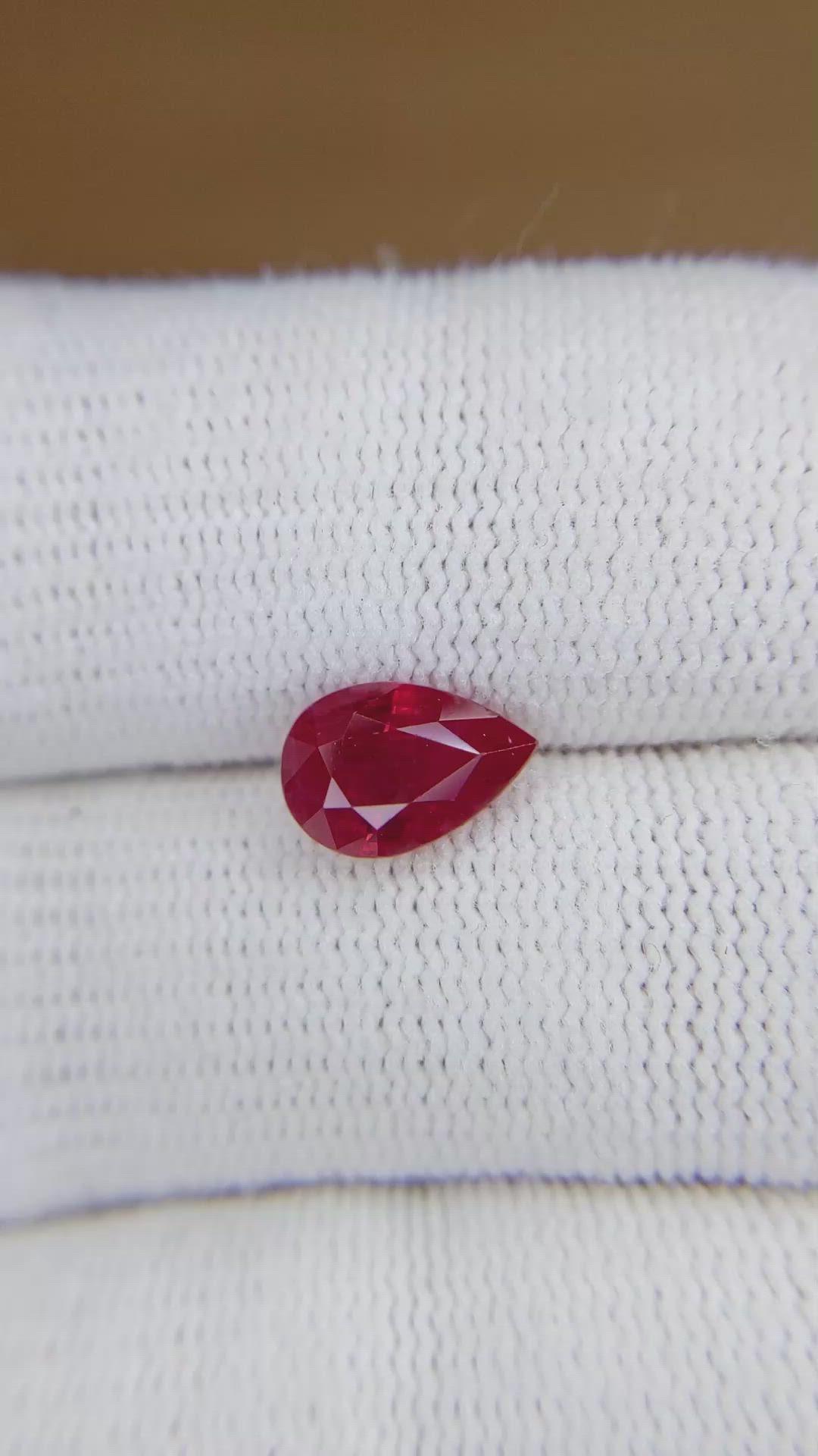 2.02 Ct. Pinkish Red Ruby from Burma (Myanmar) Size Video