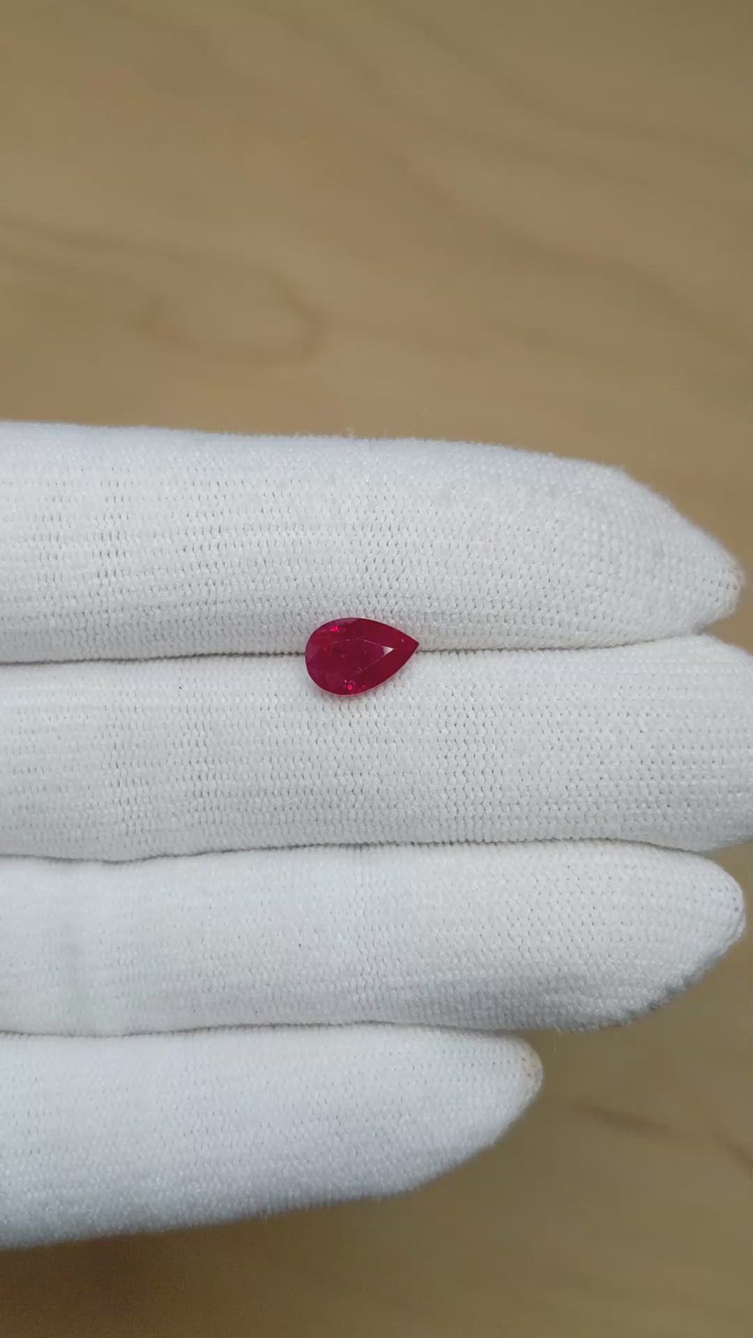 2.02 Ct. Pinkish Red Ruby from Burma (Myanmar) Size Video
