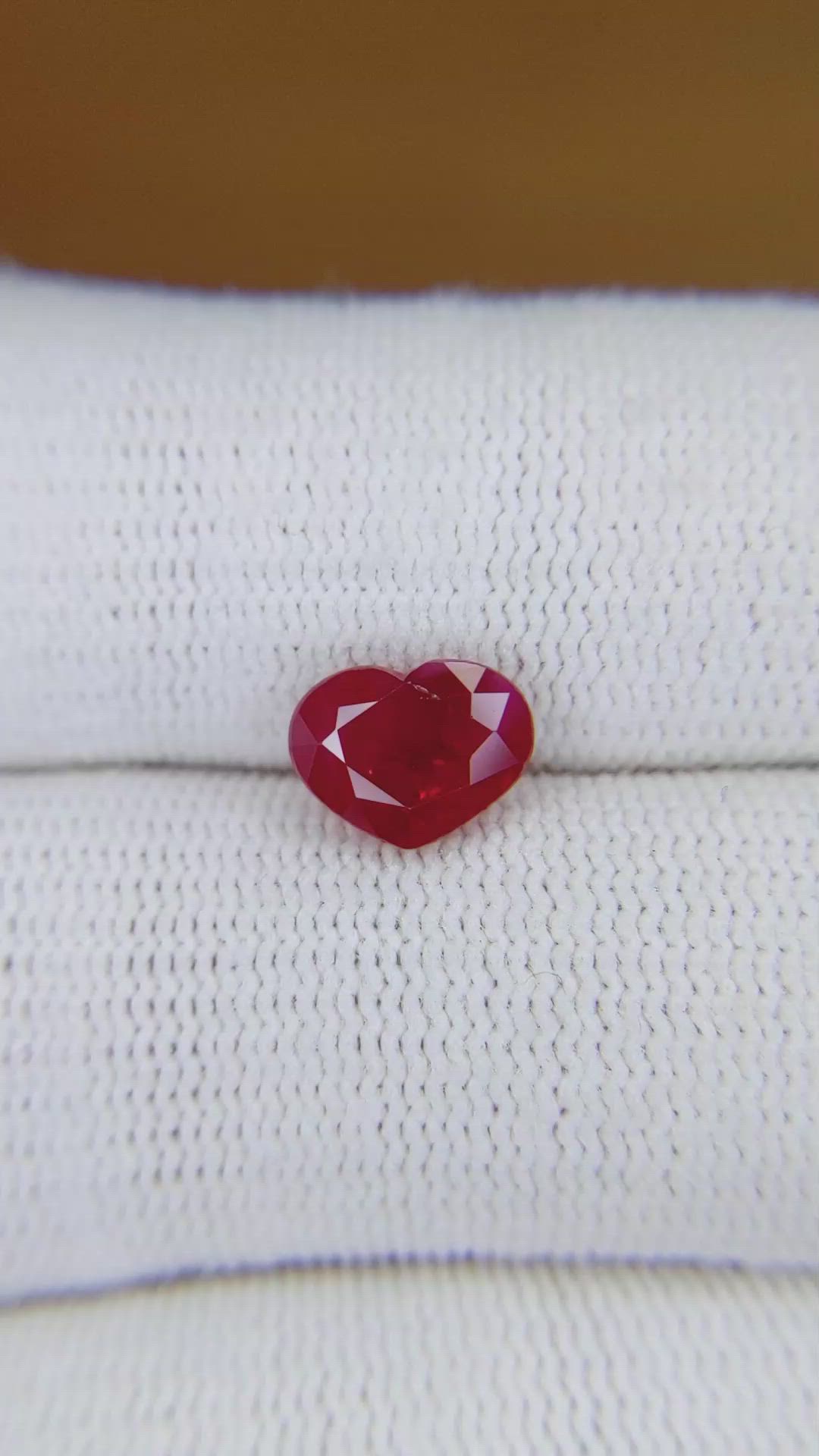 1.98 Ct. Pinkish Red Ruby from Burma (Myanmar) Size Video