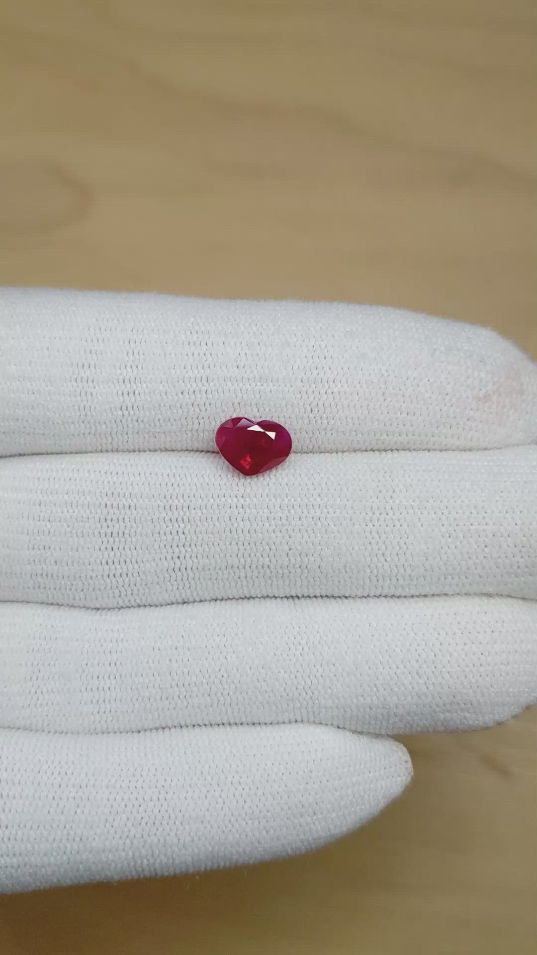1.98 Ct. Pinkish Red Ruby from Burma (Myanmar) Size Video
