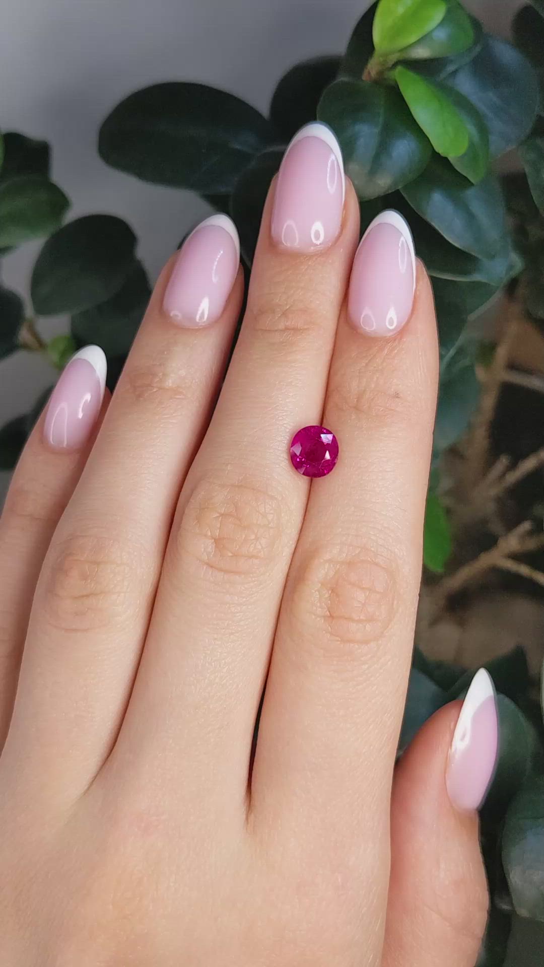 2.02 Ct. Pinkish Red Ruby from Burma (Myanmar) Size Video