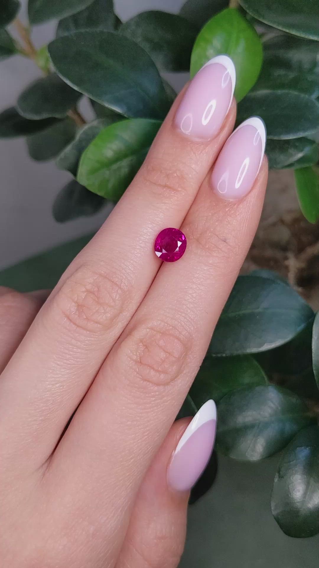 2.02 Ct. Pinkish Red Ruby from Burma (Myanmar) Size Video