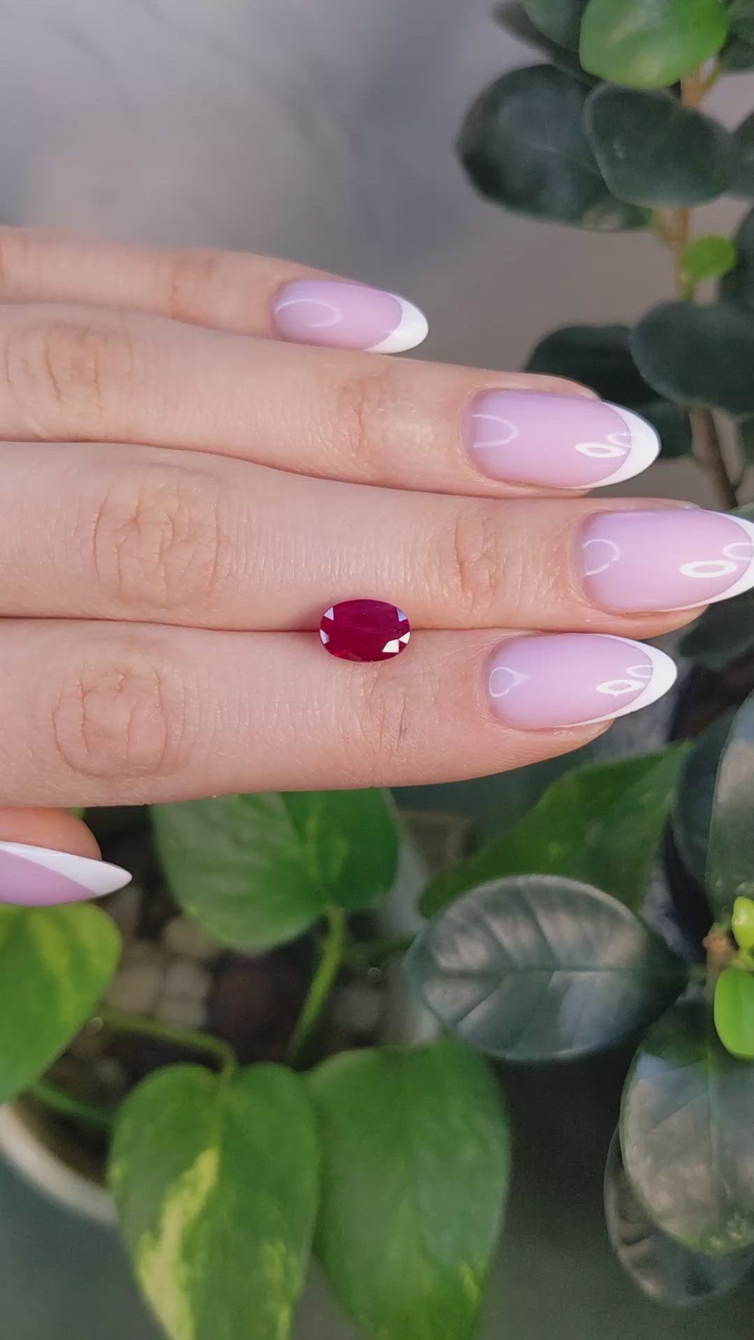 2.00 Ct. Pinkish Red Ruby from Burma (Myanmar) Size Video