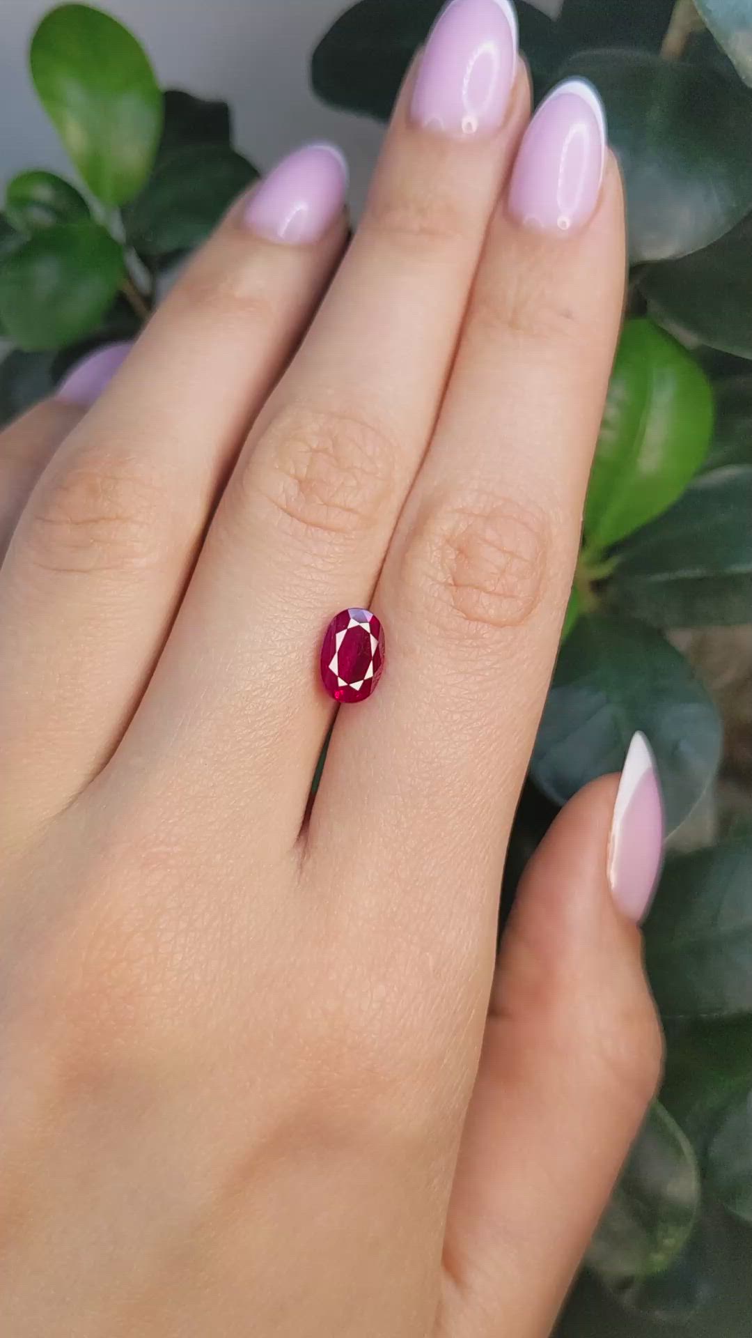 2.00 Ct. Pinkish Red Ruby from Burma (Myanmar) Size Video