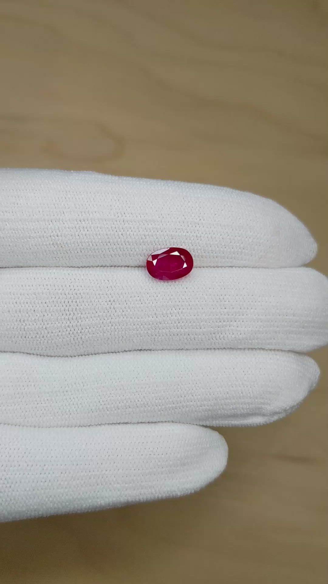 2.00 Ct. Pinkish Red Ruby from Burma (Myanmar) Size Video