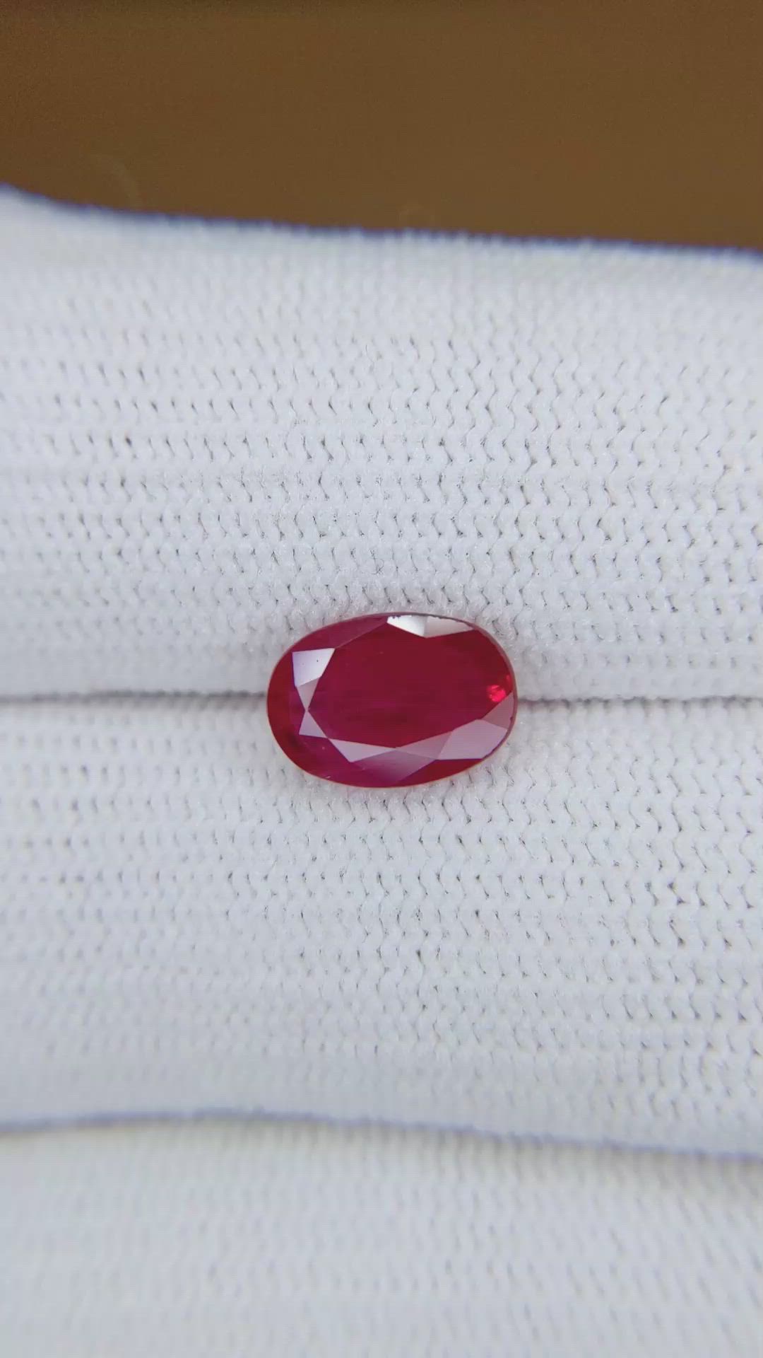 2.00 Ct. Pinkish Red Ruby from Burma (Myanmar) Size Video