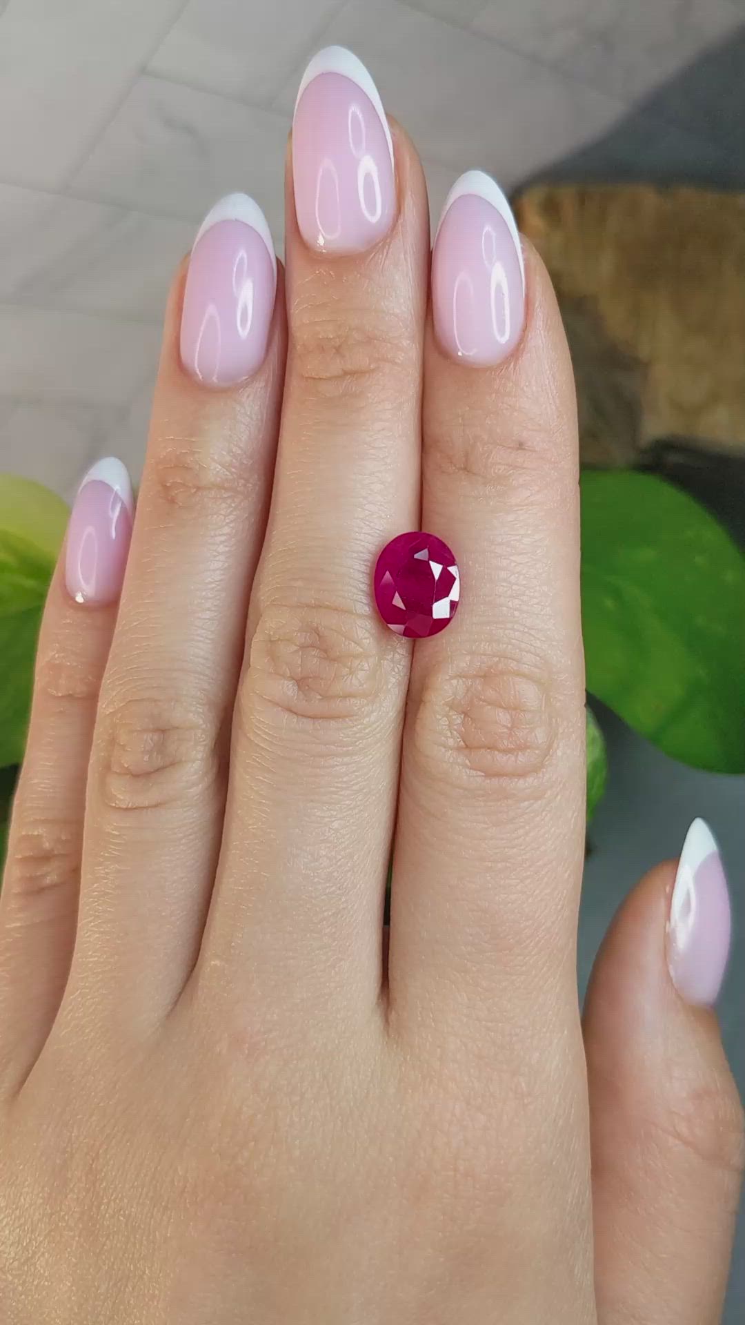 4.58 Ct. Pinkish Red Ruby from Mozambique Size Video