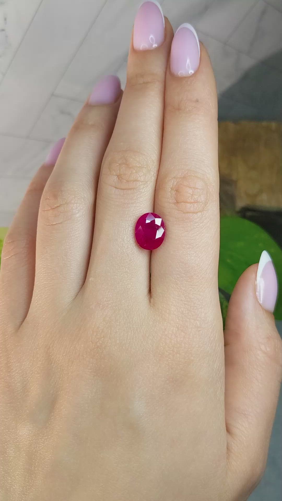 4.58 Ct. Pinkish Red Ruby from Mozambique Size Video