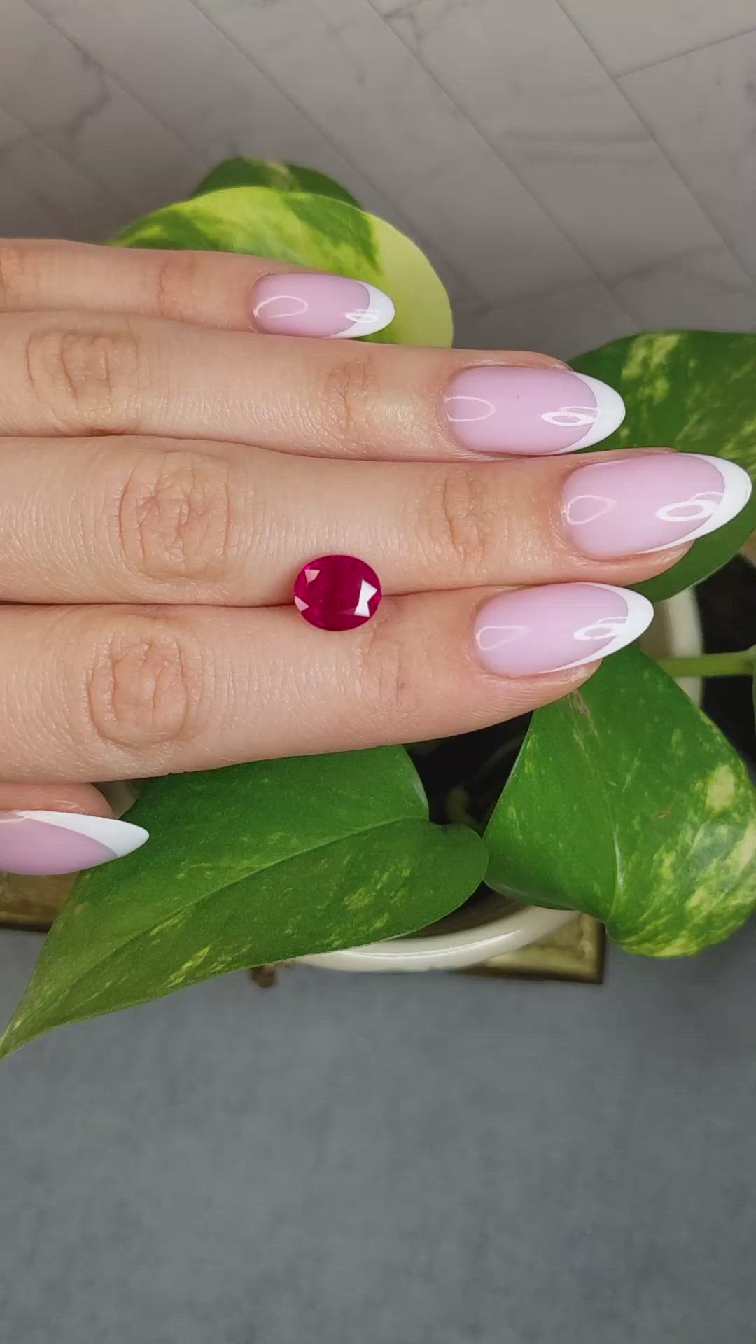 3.08 Ct. Pinkish Red Ruby from Mozambique Size Video