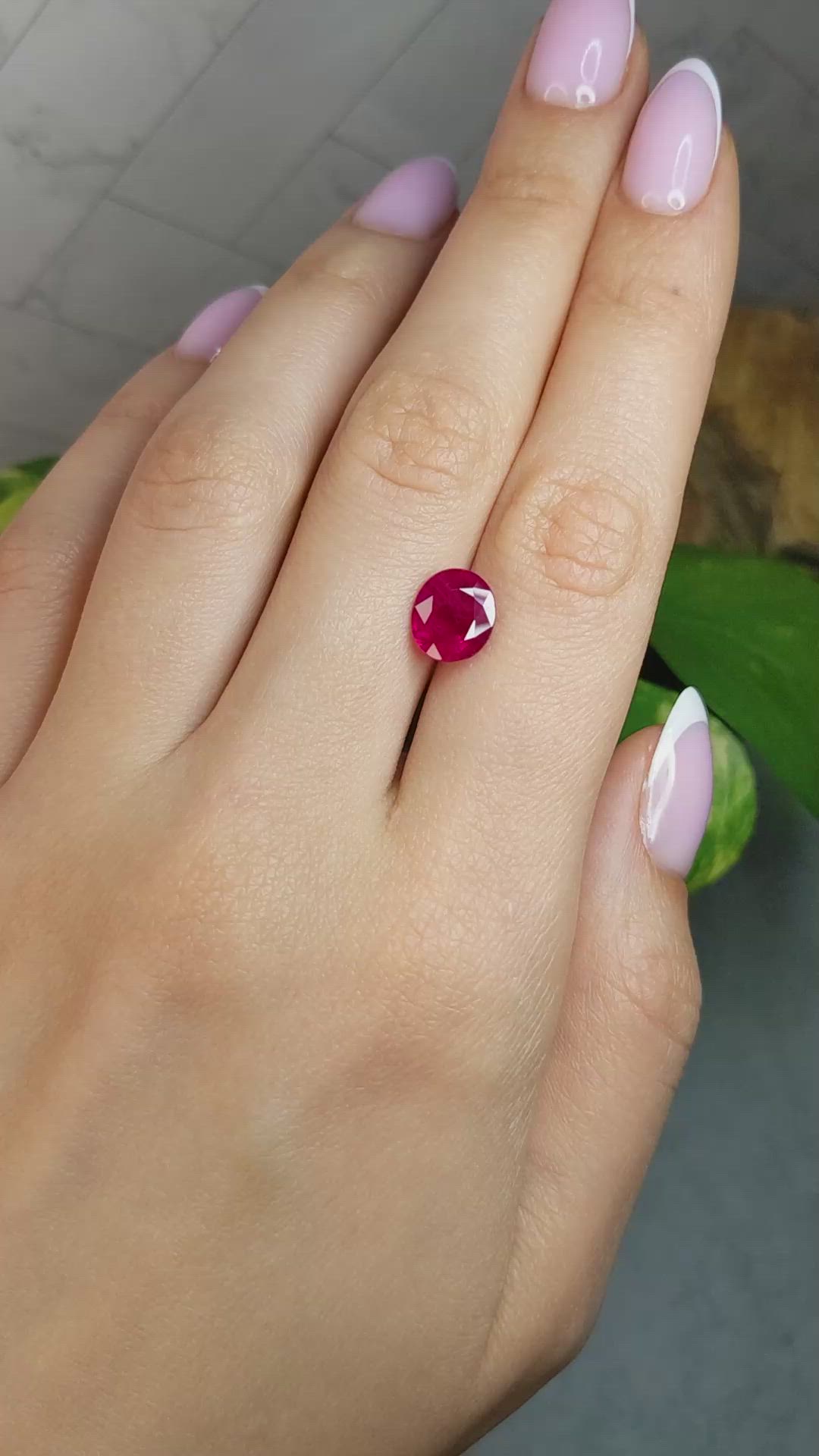 3.08 Ct. Pinkish Red Ruby from Mozambique Size Video