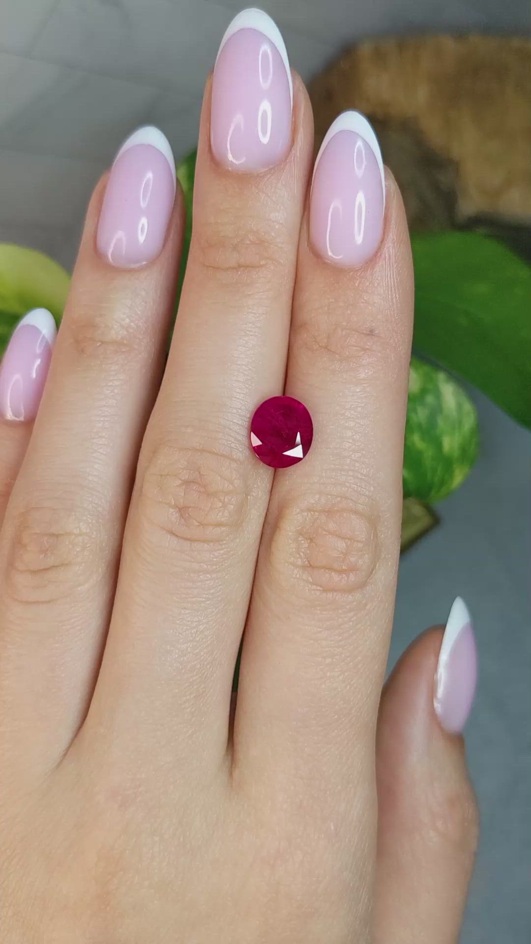 3.08 Ct. Pinkish Red Ruby from Mozambique Size Video