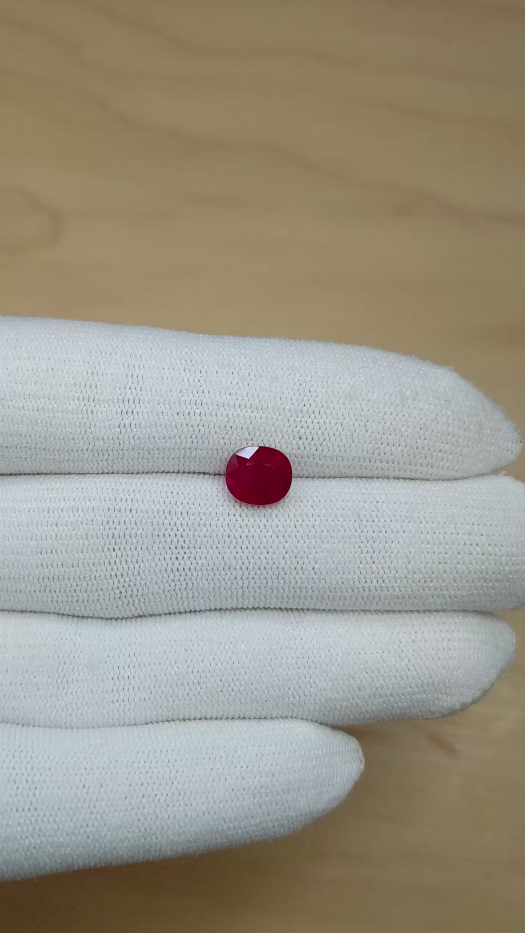 3.05 Ct. Purplish Red Ruby from Mozambique Size Video