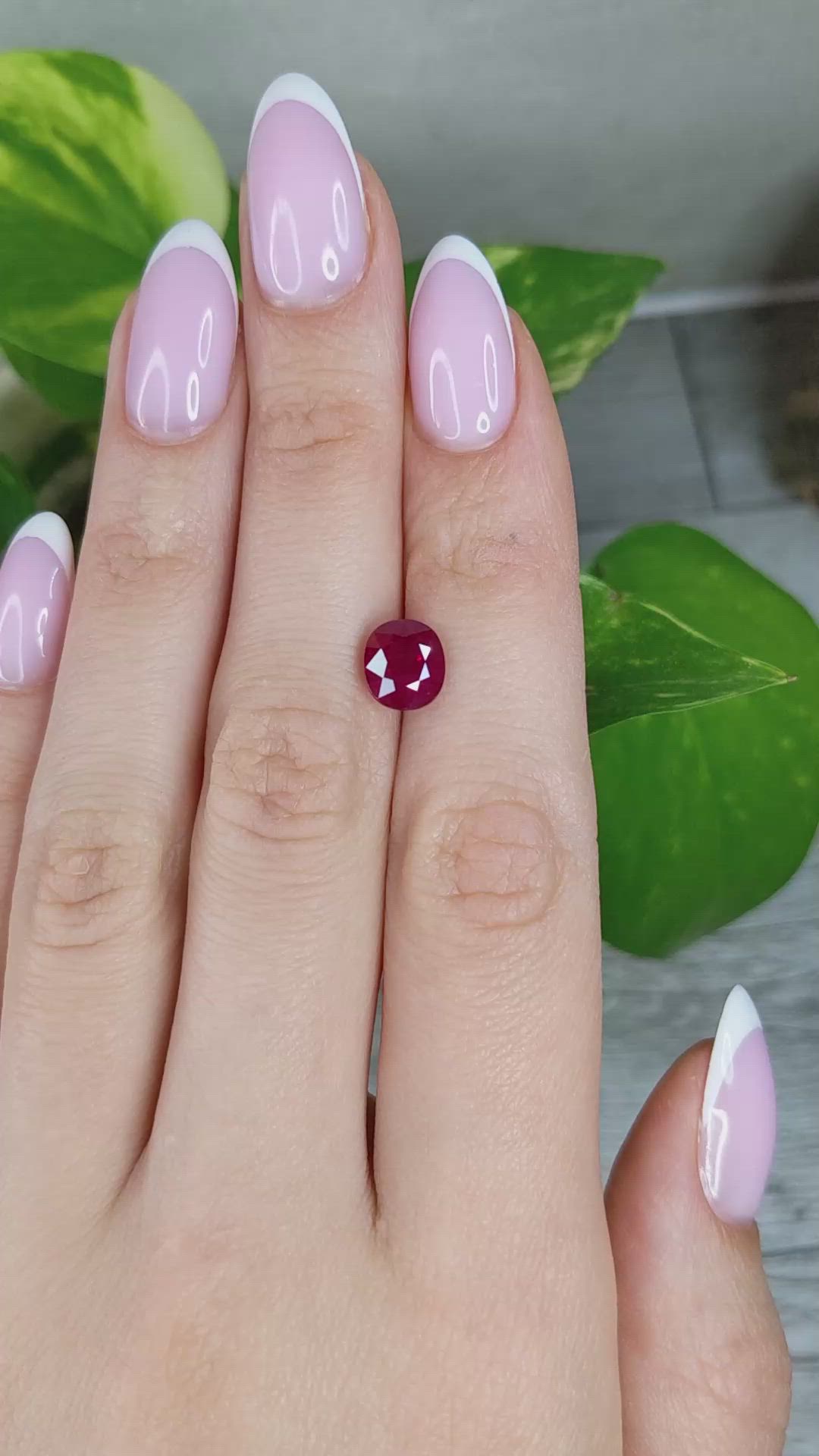3.05 Ct. Purplish Red Ruby from Mozambique Size Video