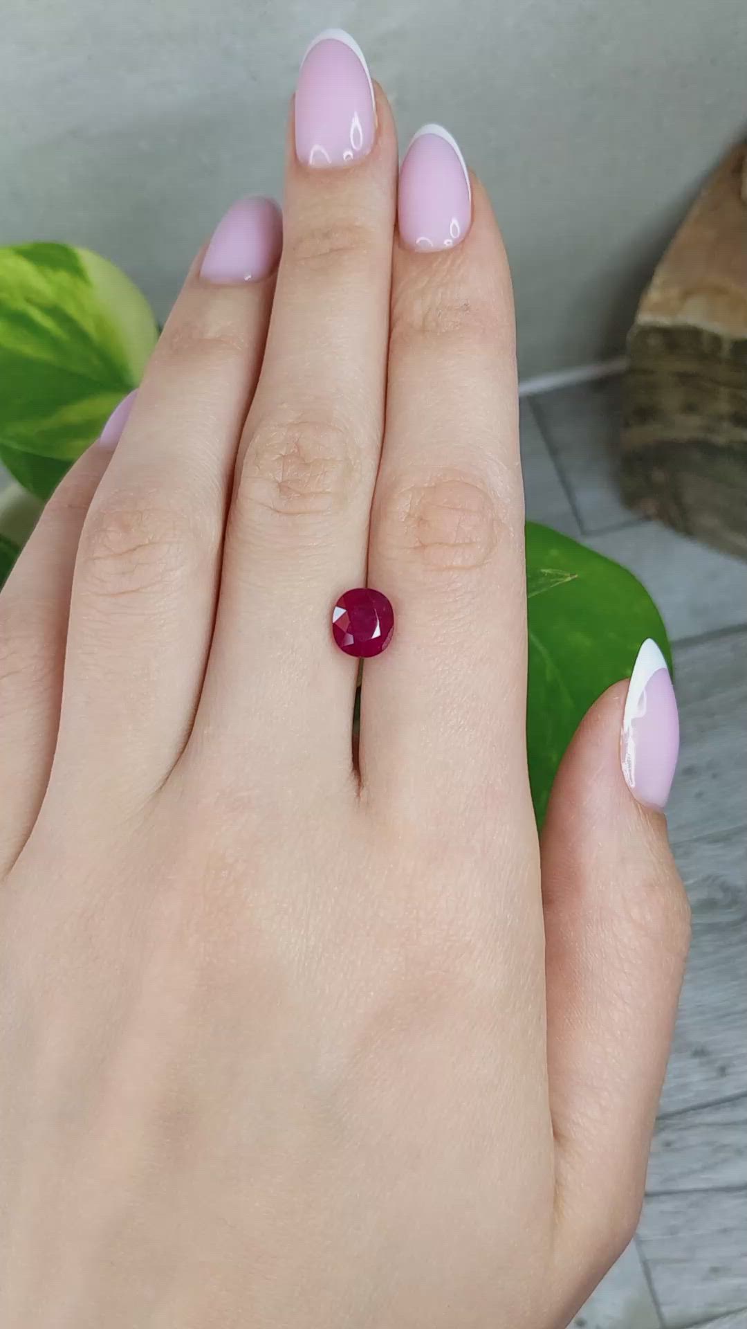 3.05 Ct. Purplish Red Ruby from Mozambique Size Video