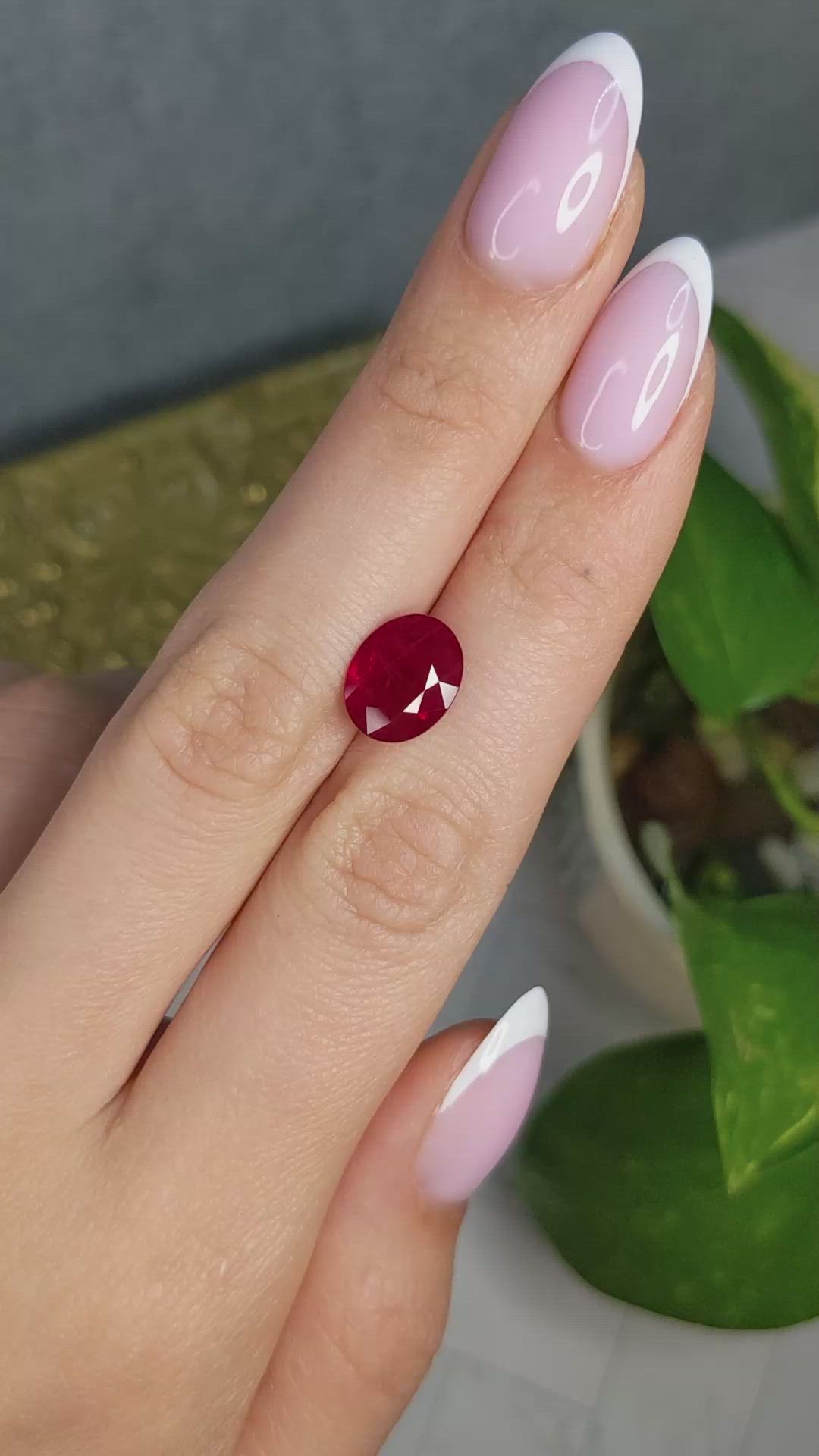 4.18 Ct. Ruby from Burma (Myanmar) Size Video
