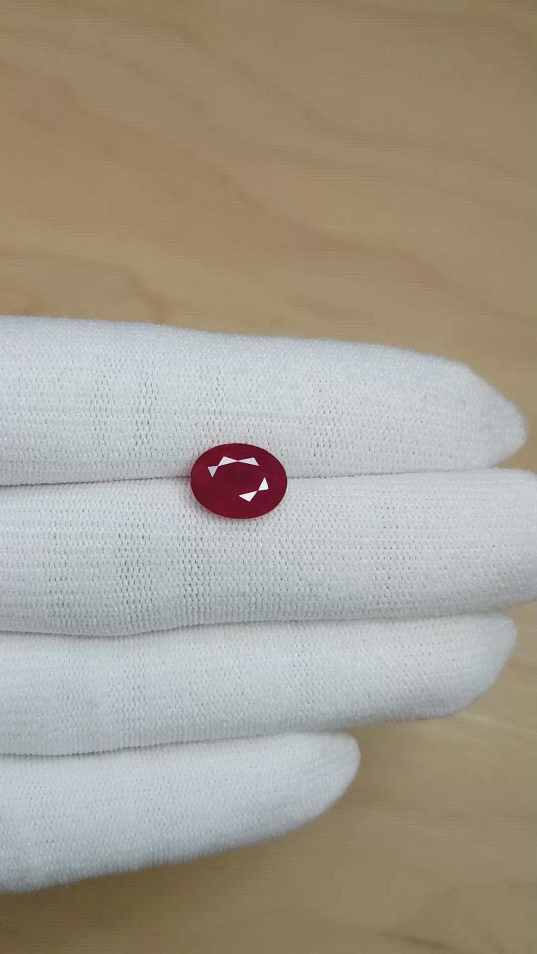 4.18 Ct. Ruby from Burma (Myanmar) Size Video