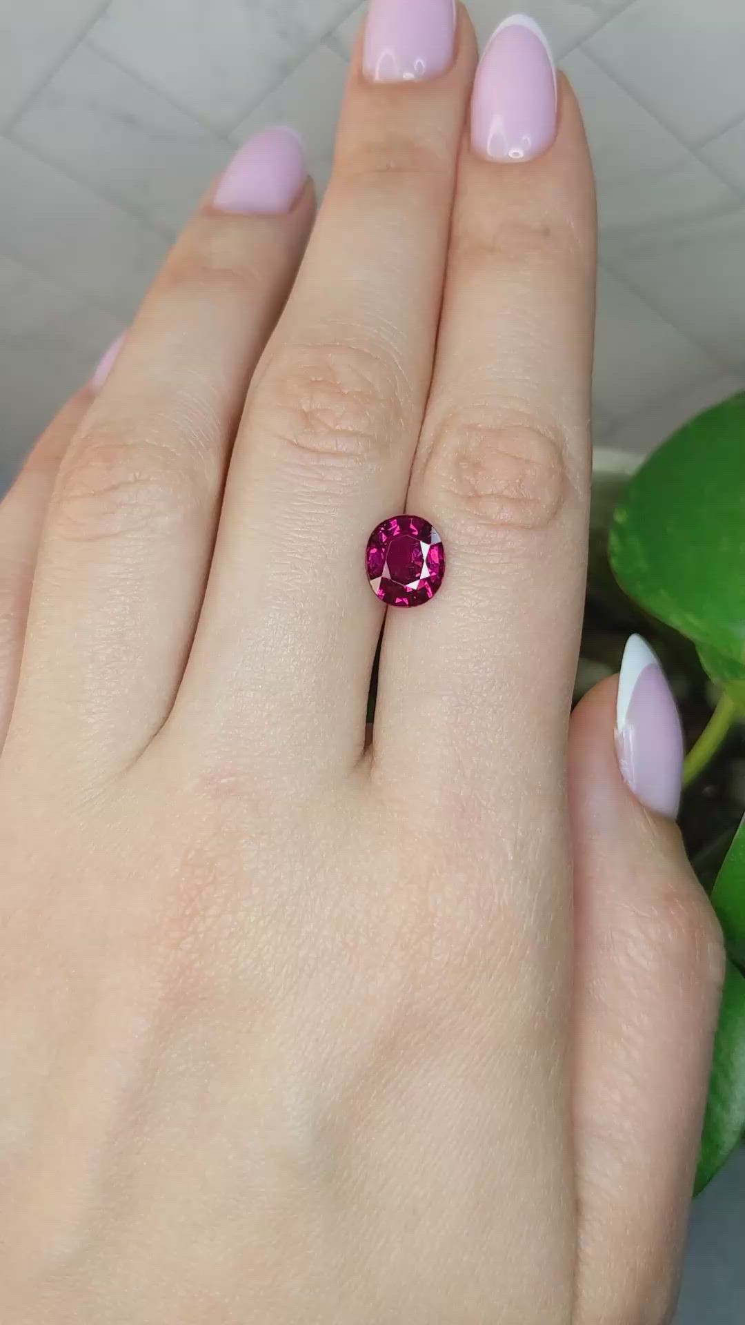 3.04 Ct. Purplish Red Ruby from Mozambique Size Video