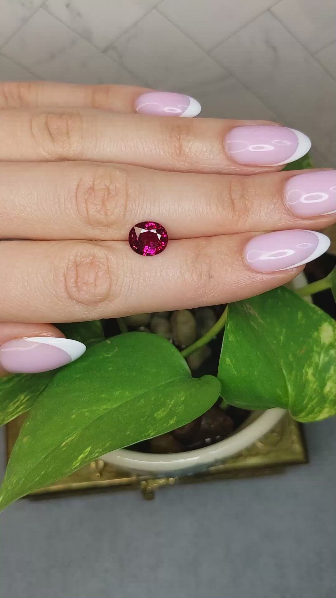 3.04 Ct. Purplish Red Ruby from Mozambique Size Video