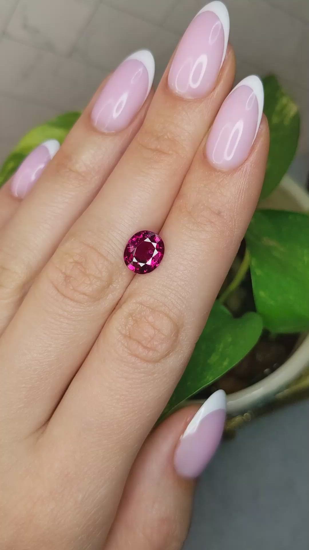 3.04 Ct. Purplish Red Ruby from Mozambique Size Video