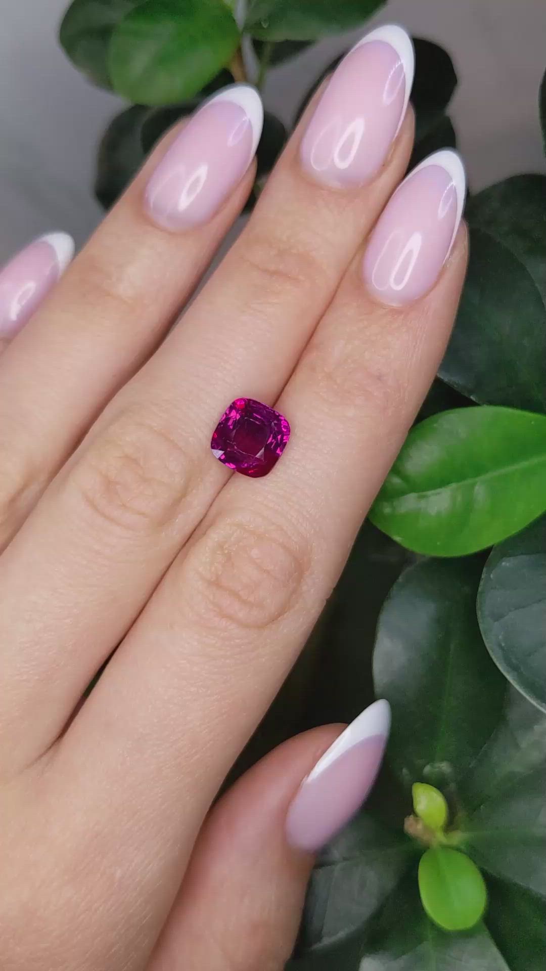 4.07 Ct. Purplish Red Ruby from Mozambique Size Video