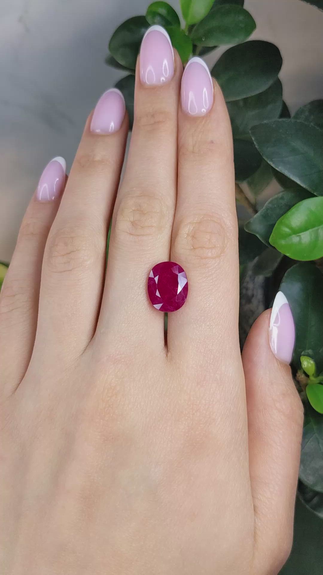 7.06 Ct. Pinkish Red Ruby from Mozambique Size Video