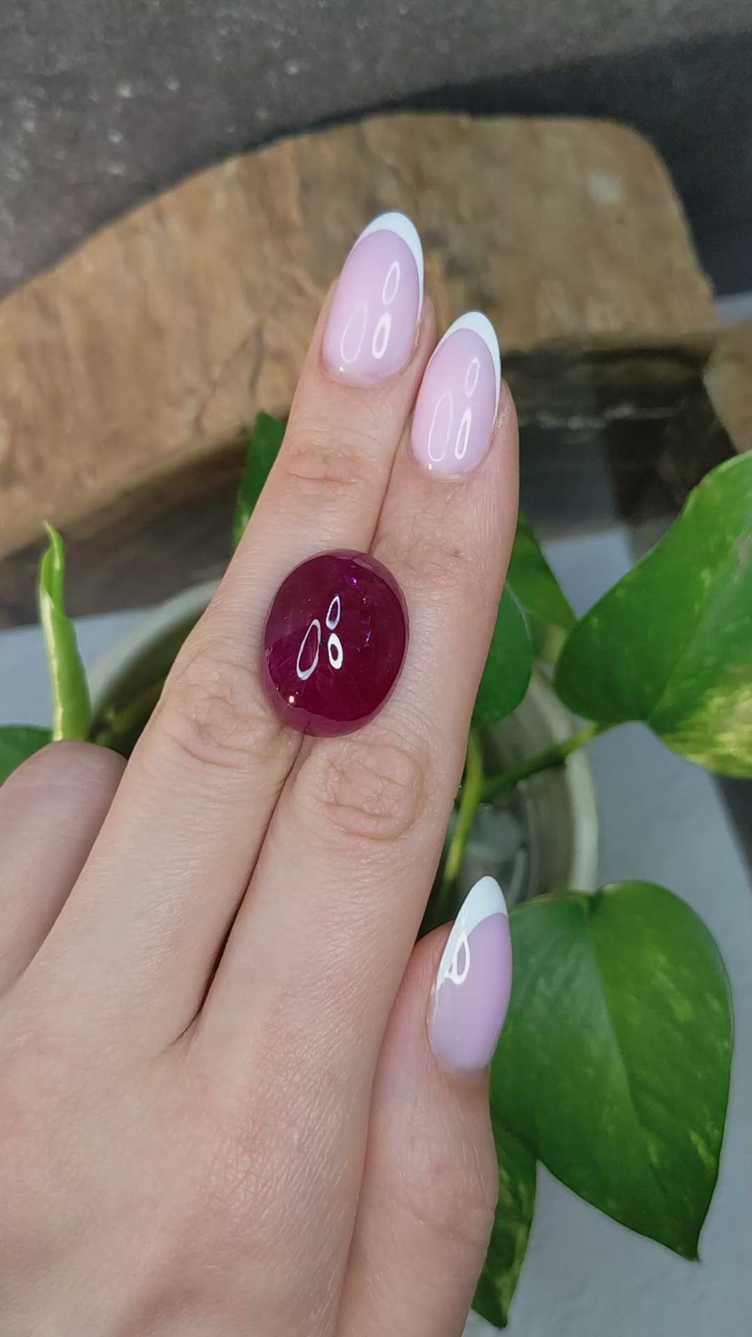 40.08 Ct. Cabochon Ruby from Burma (Myanmar) Size Video