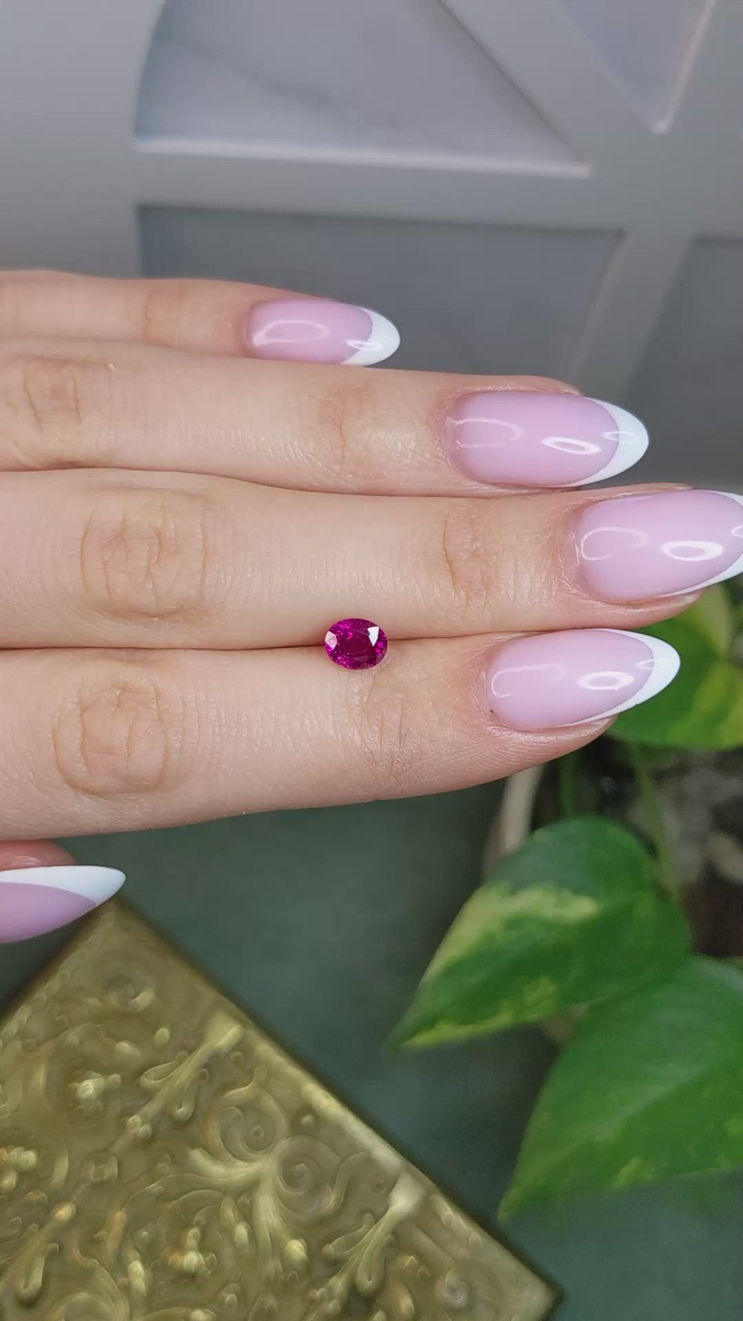 1.01 Ct. Purplish Red Ruby from Burma (Myanmar) Size Video