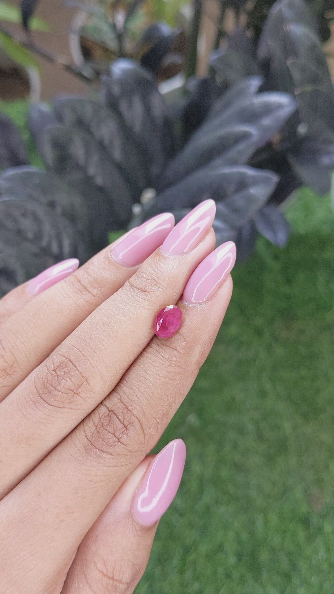 1.49 Ct. Pinkish Red Ruby from Madagascar Size Video
