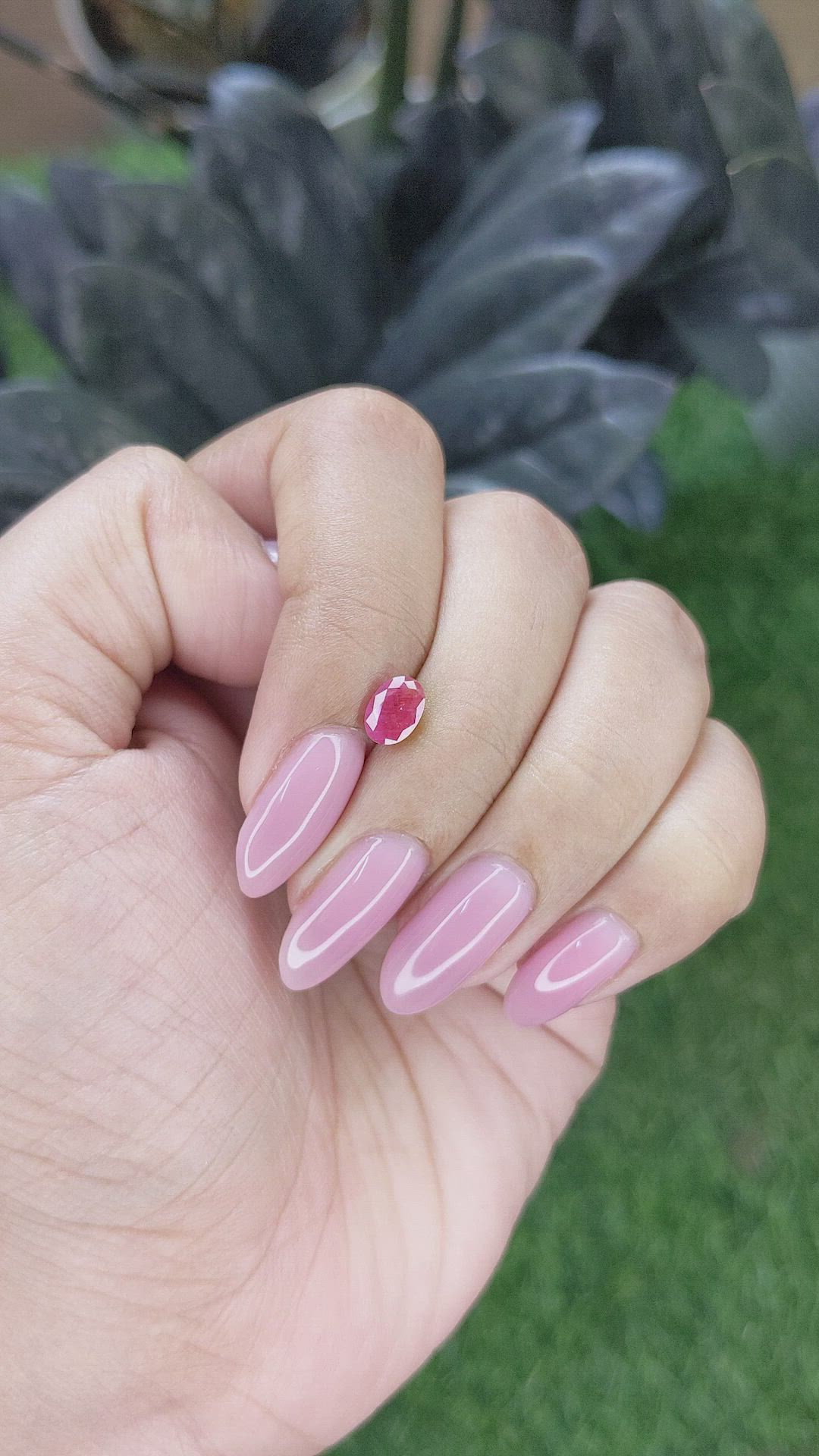 0.99 Ct. Pinkish Red Ruby from Madagascar Size Video