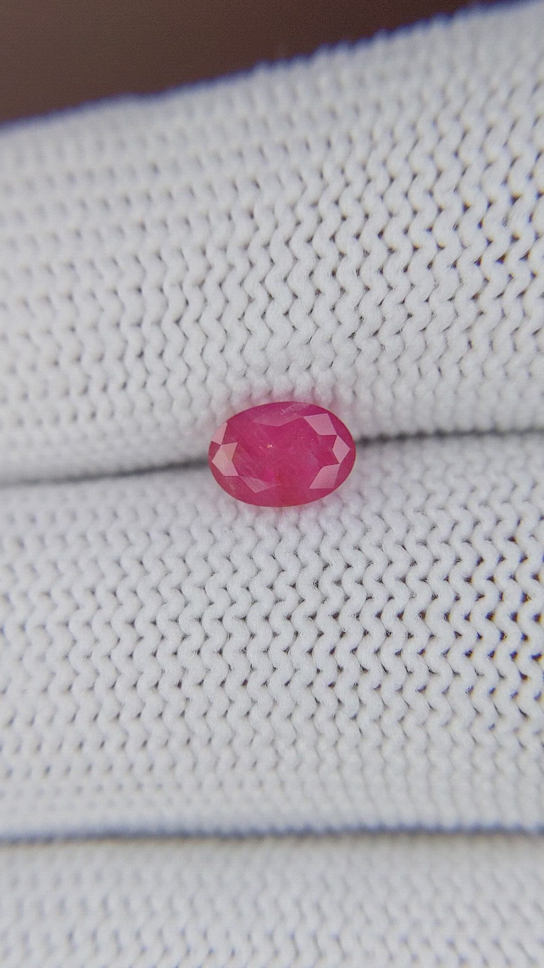 0.99 Ct. Pinkish Red Ruby from Madagascar Size Video