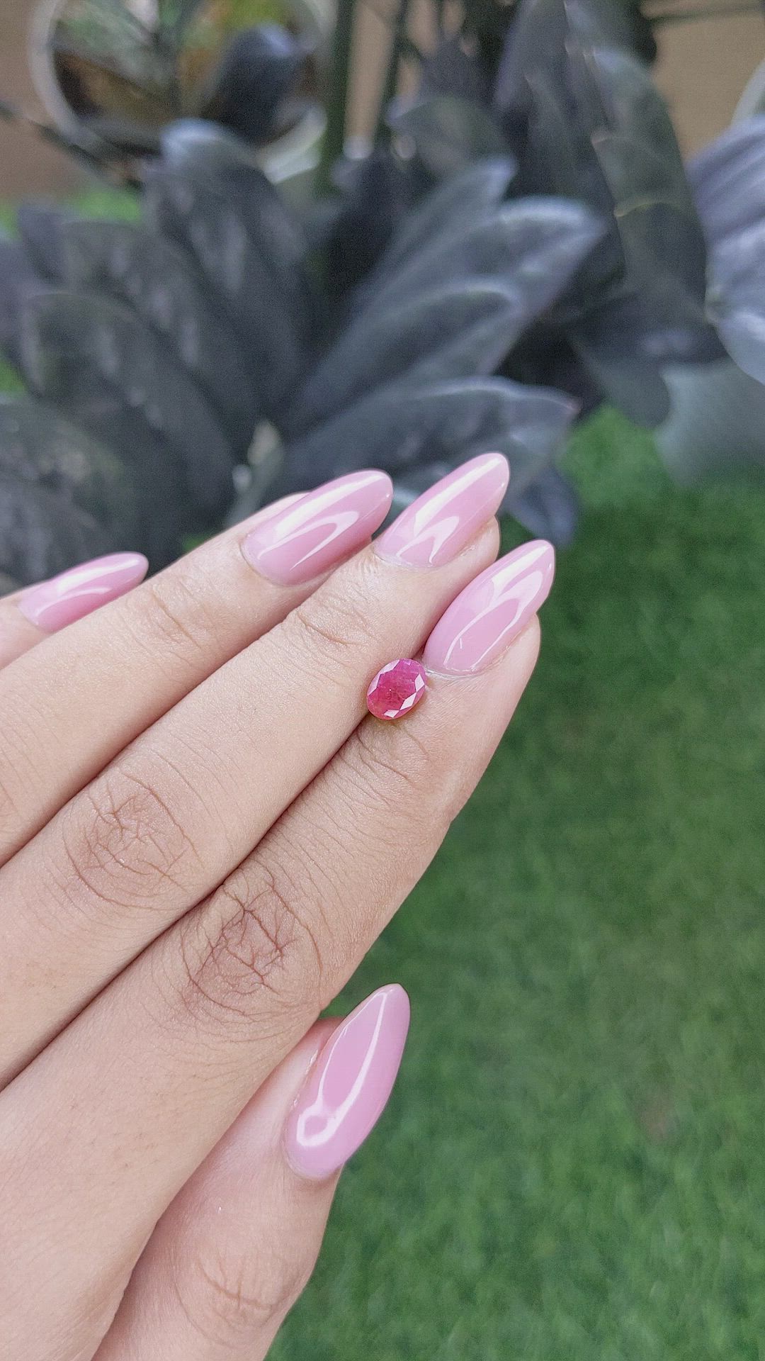 0.99 Ct. Pinkish Red Ruby from Madagascar Size Video