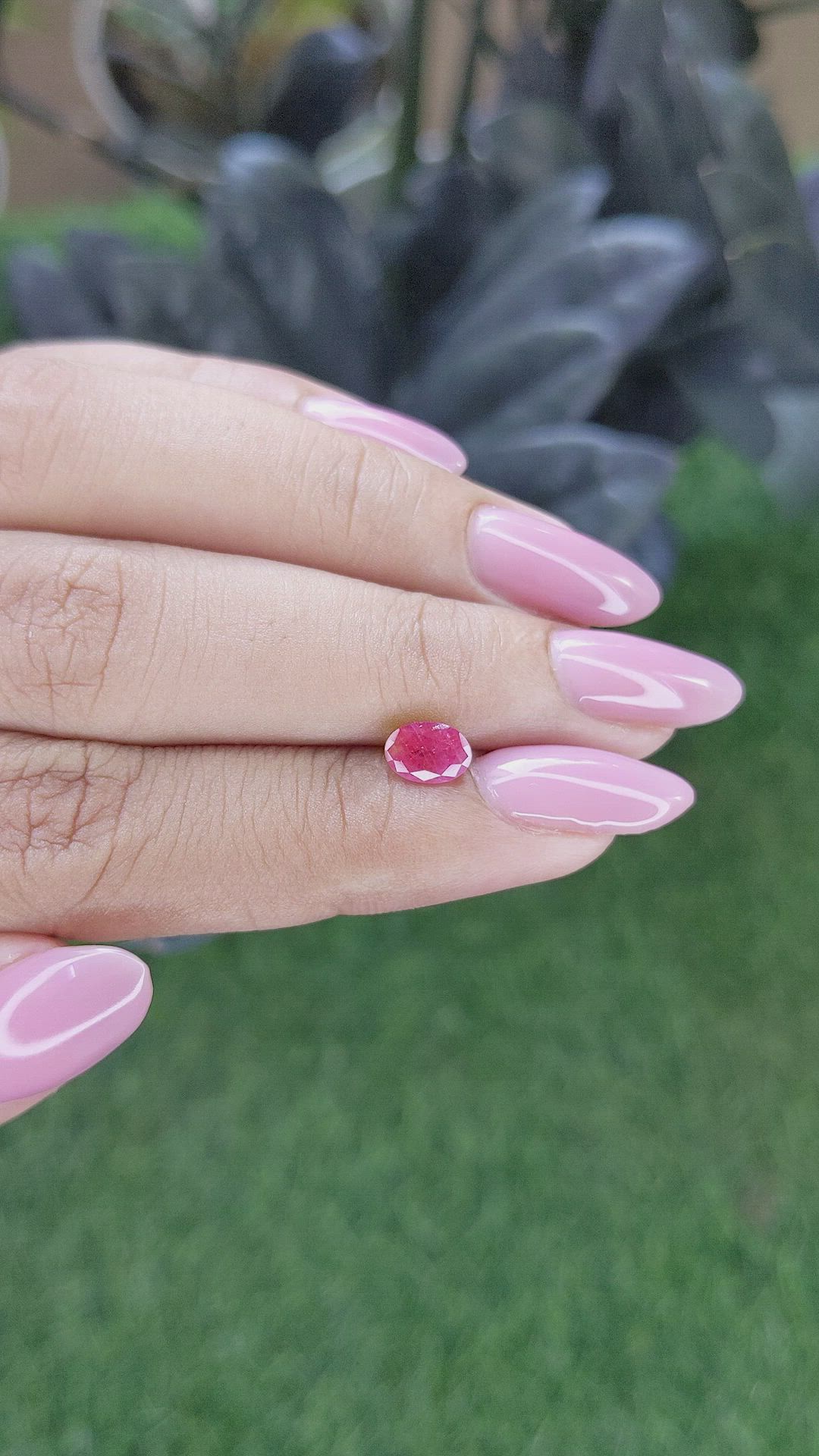 0.99 Ct. Pinkish Red Ruby from Madagascar Size Video