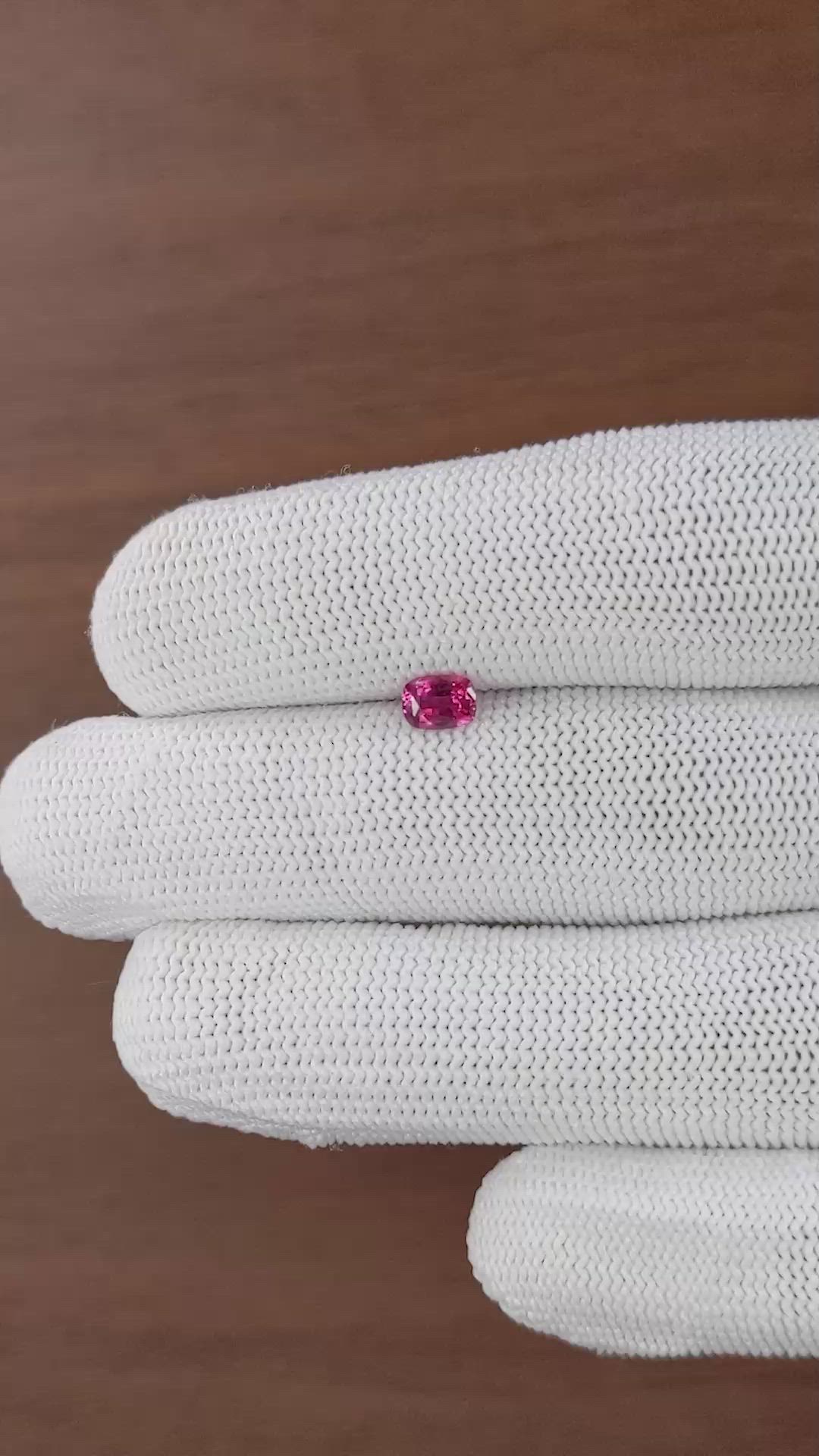 0.52 Ct. Pinkish Red Ruby from Tanzania Size Video