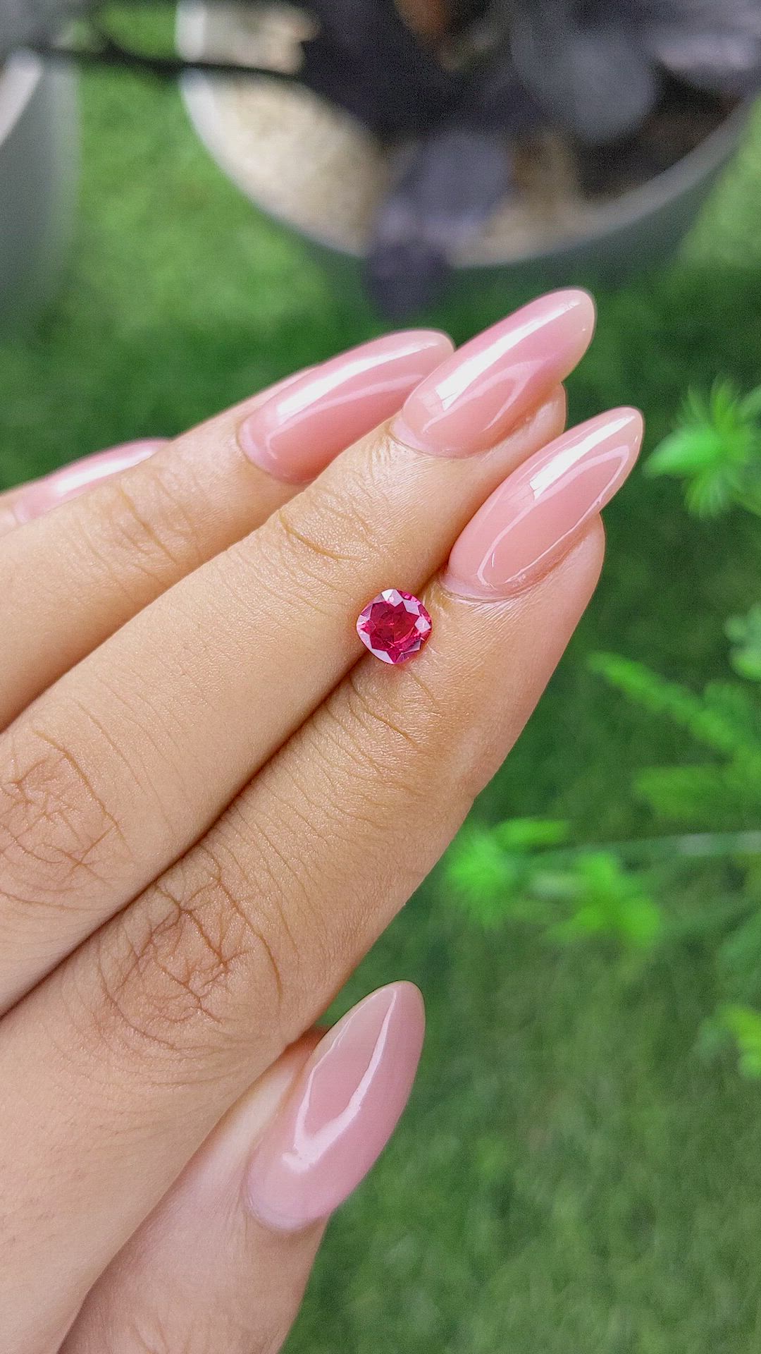 0.59 Ct. Orangish Red Ruby from Tanzania Size Video