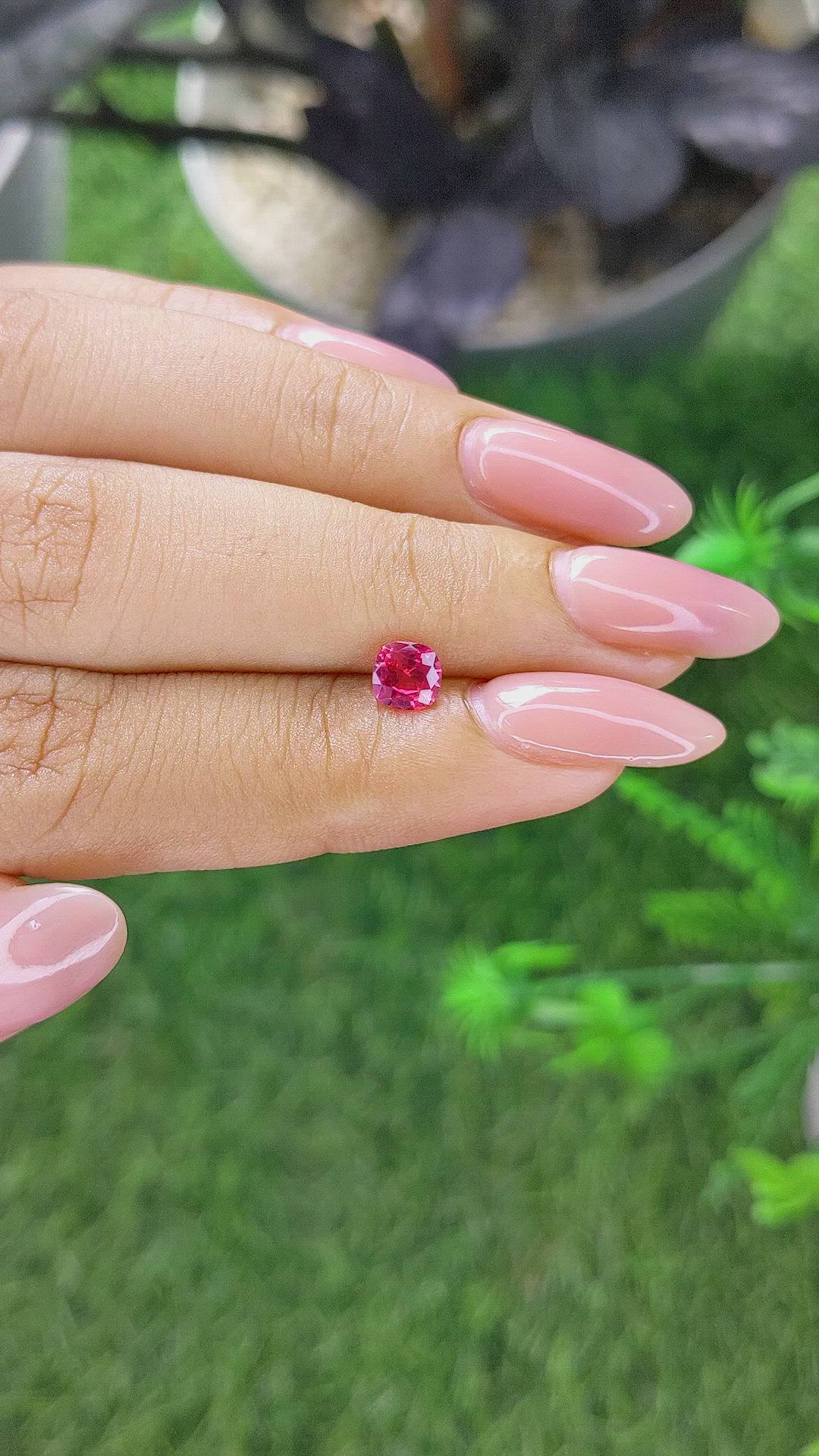 0.59 Ct. Orangish Red Ruby from Tanzania Size Video