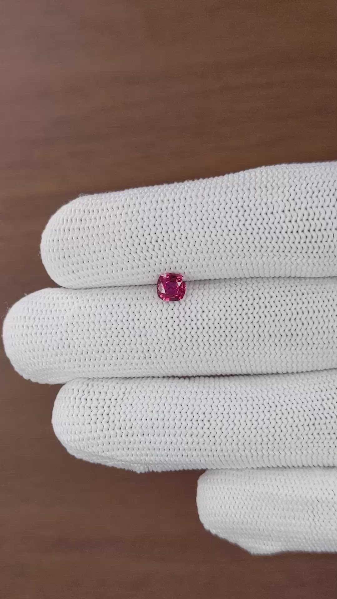 0.56 Ct. Pinkish Red Ruby from Tanzania Size Video