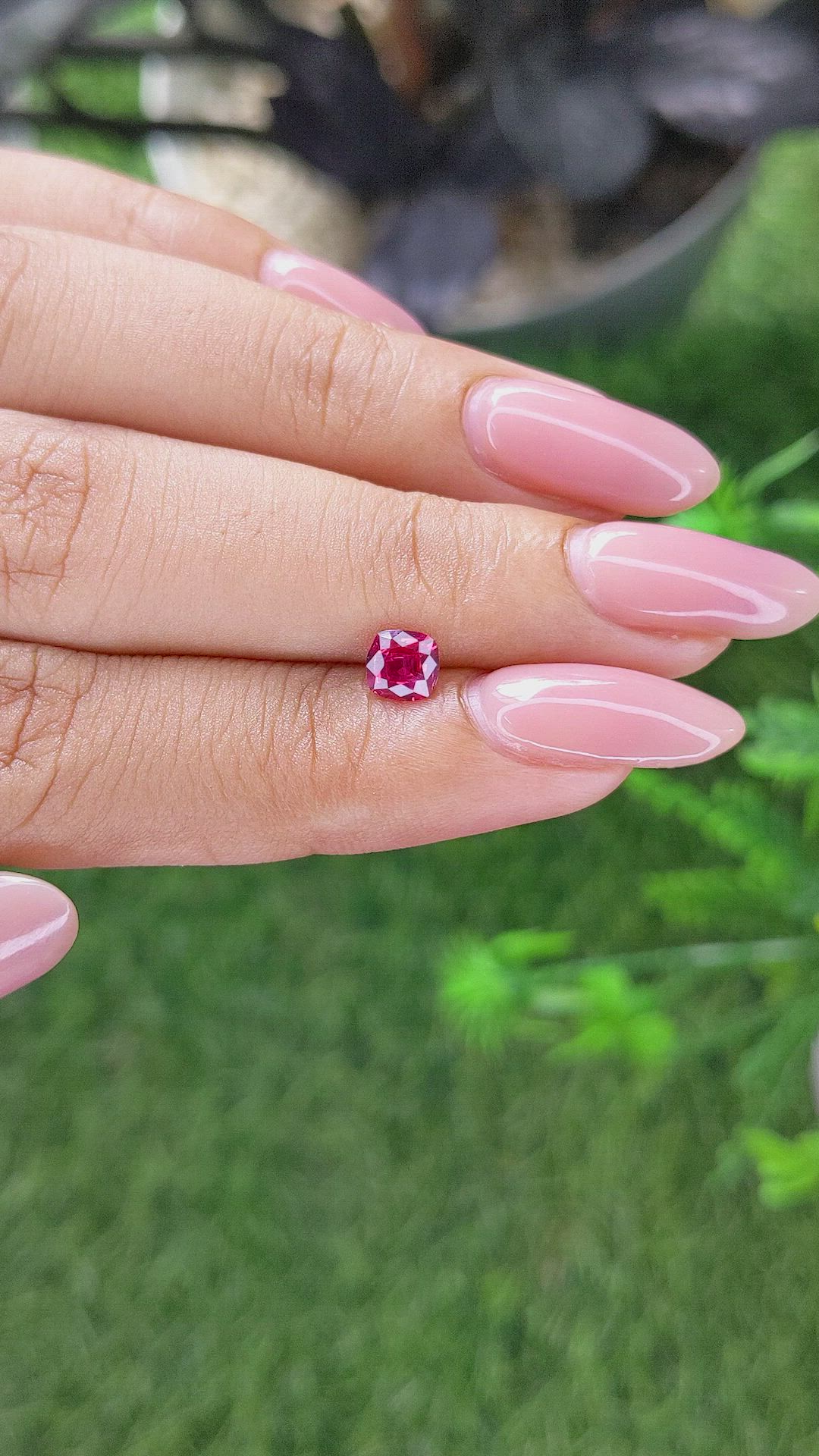 0.56 Ct. Pinkish Red Ruby from Tanzania Size Video
