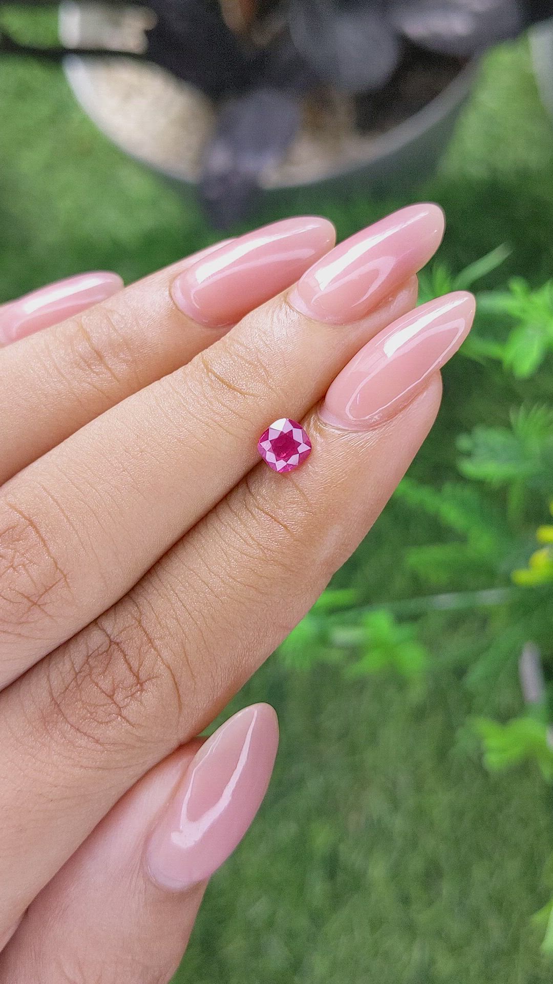 0.64 Ct. Pinkish Red Ruby from Tanzania Size Video