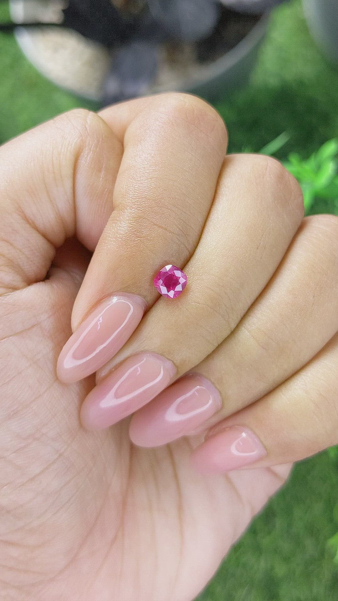 0.64 Ct. Pinkish Red Ruby from Tanzania Size Video