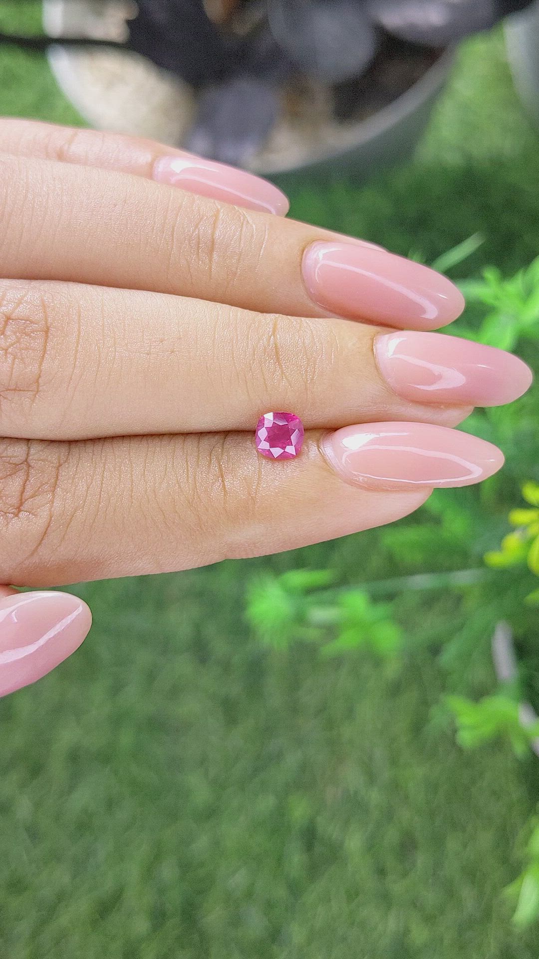 0.64 Ct. Pinkish Red Ruby from Tanzania Size Video