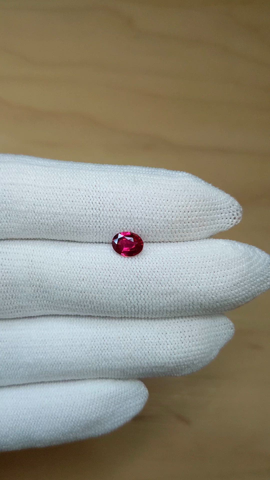 1.05 Ct. Pinkish Red Ruby from Mozambique Size Video