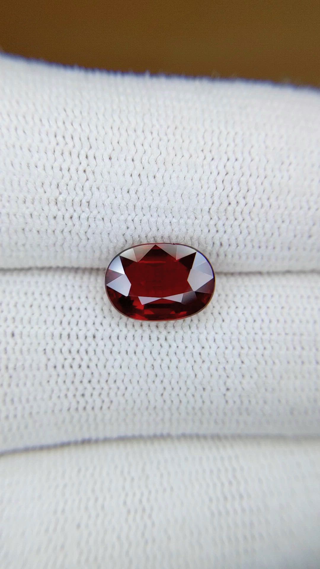 3.08 Ct. Ruby from Mozambique Size Video