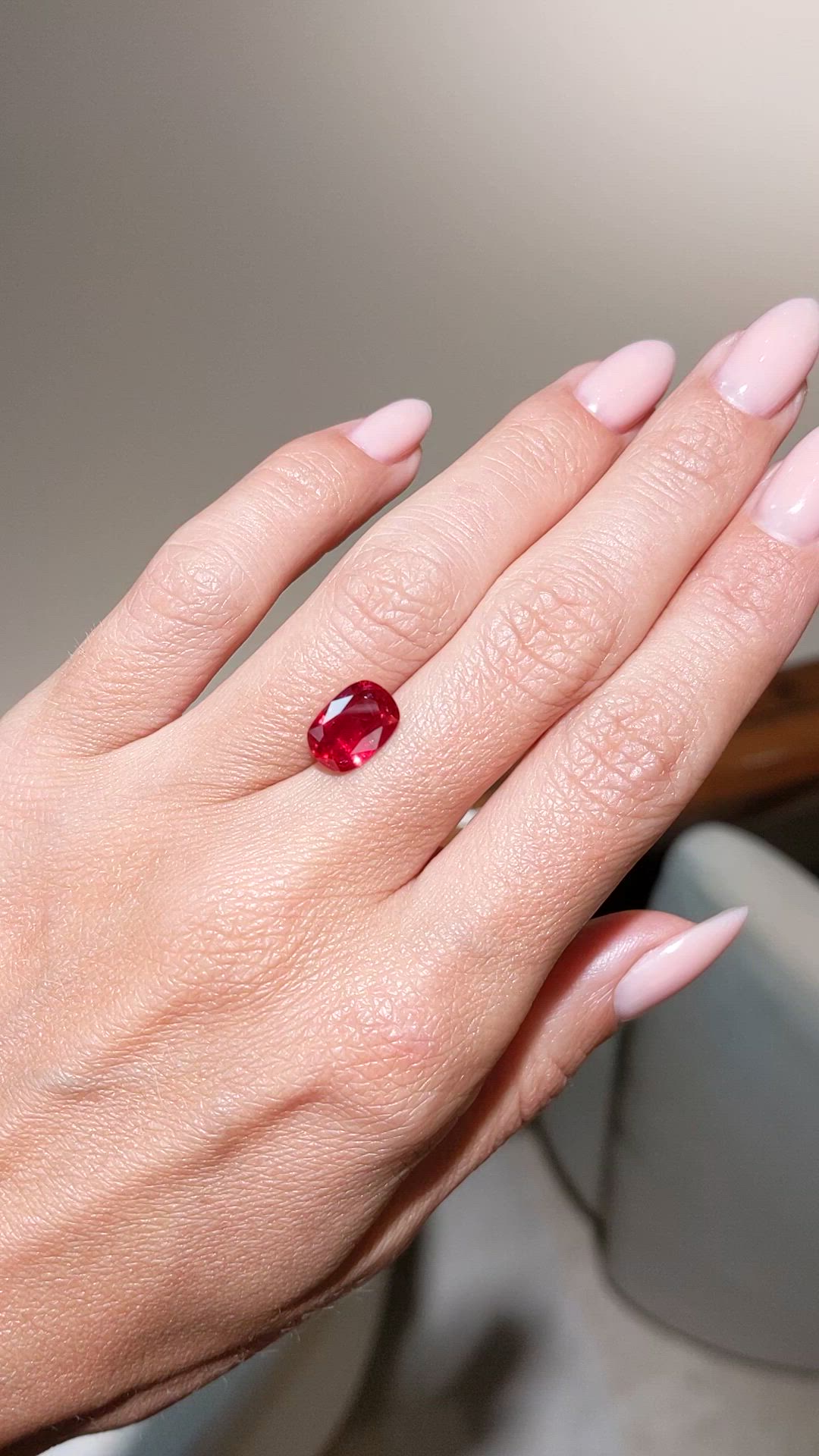 3.08 Ct. Ruby from Mozambique Size Video