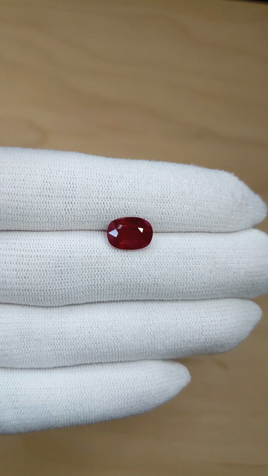 3.47 Ct. Purplish Red Ruby from Mozambique Size Video